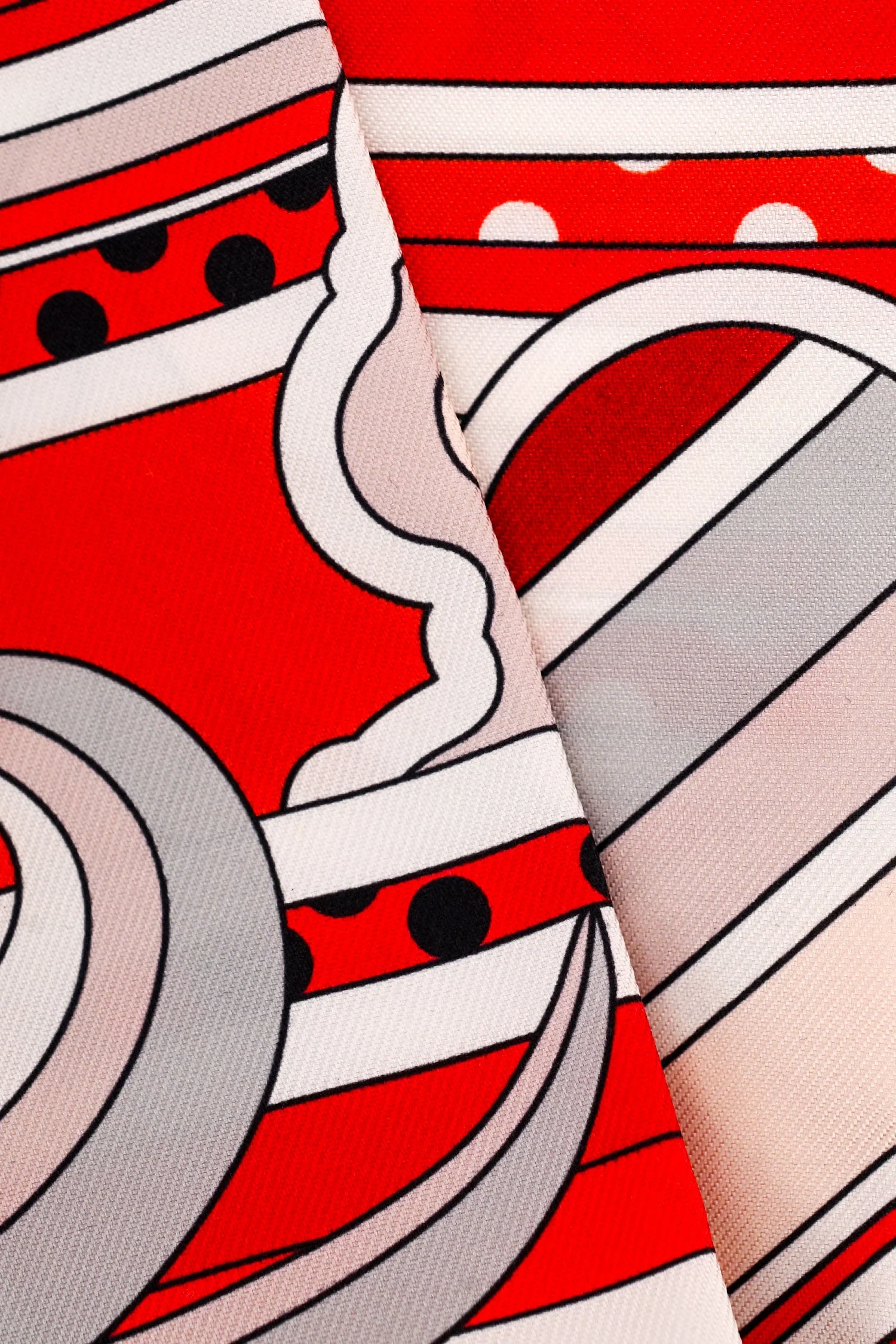 Hermès Red/White "Fauboug Rainbow" Twilly - Image 4