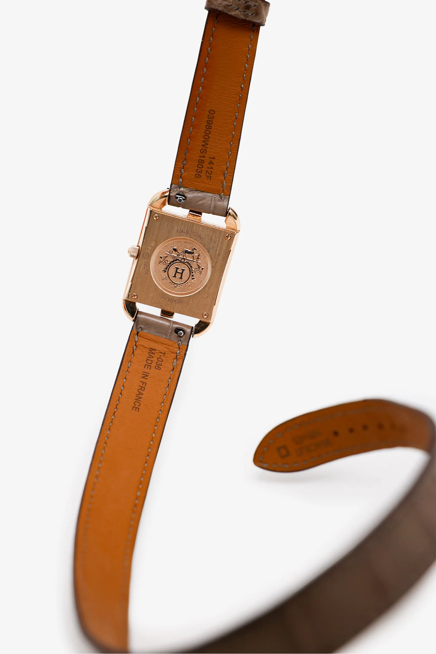 Hermès Rose Gold MOP Cape Cod 31mm Small Model Watch With Extra Strap - Image 5