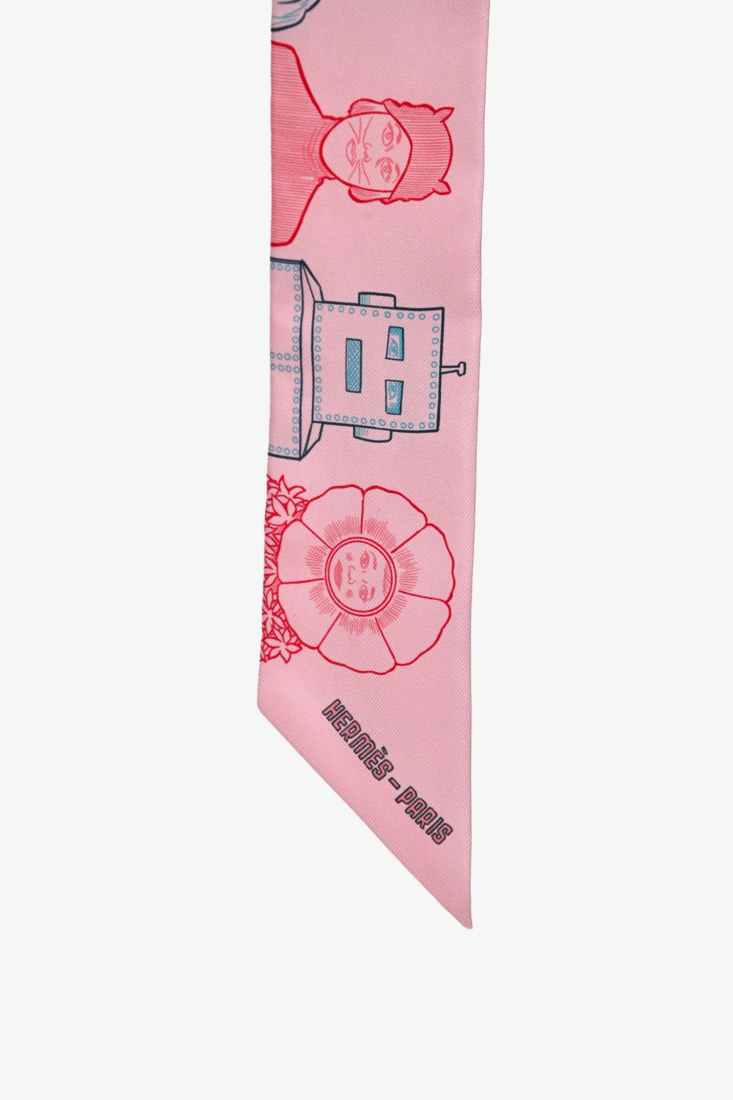 Hermès Rose Pink Silk 'Dress Code' Twilly - Image 2