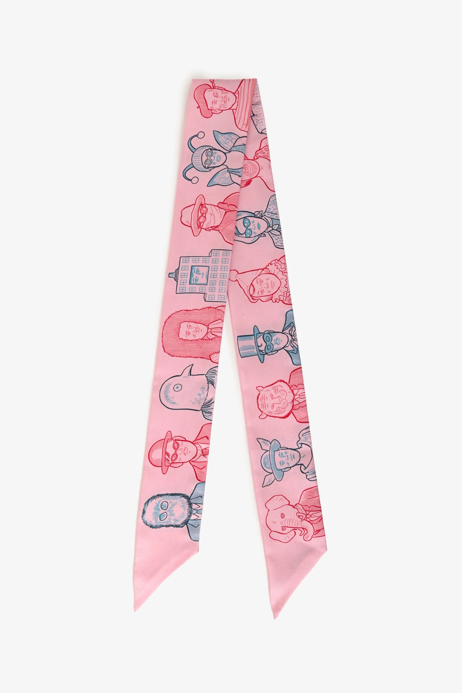 Hermès Rose Pink Silk 'Dress Code' Twilly - Image 4