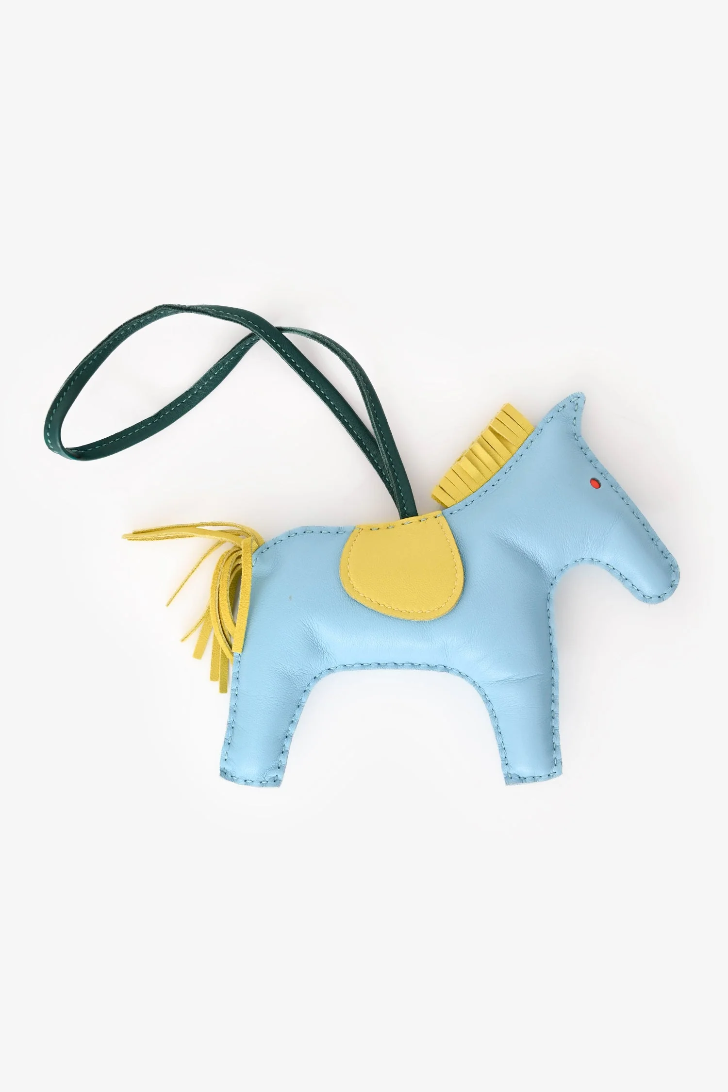 Hermès Sky Blue/Yellow Leather Rodeo GM Charm - Image 2