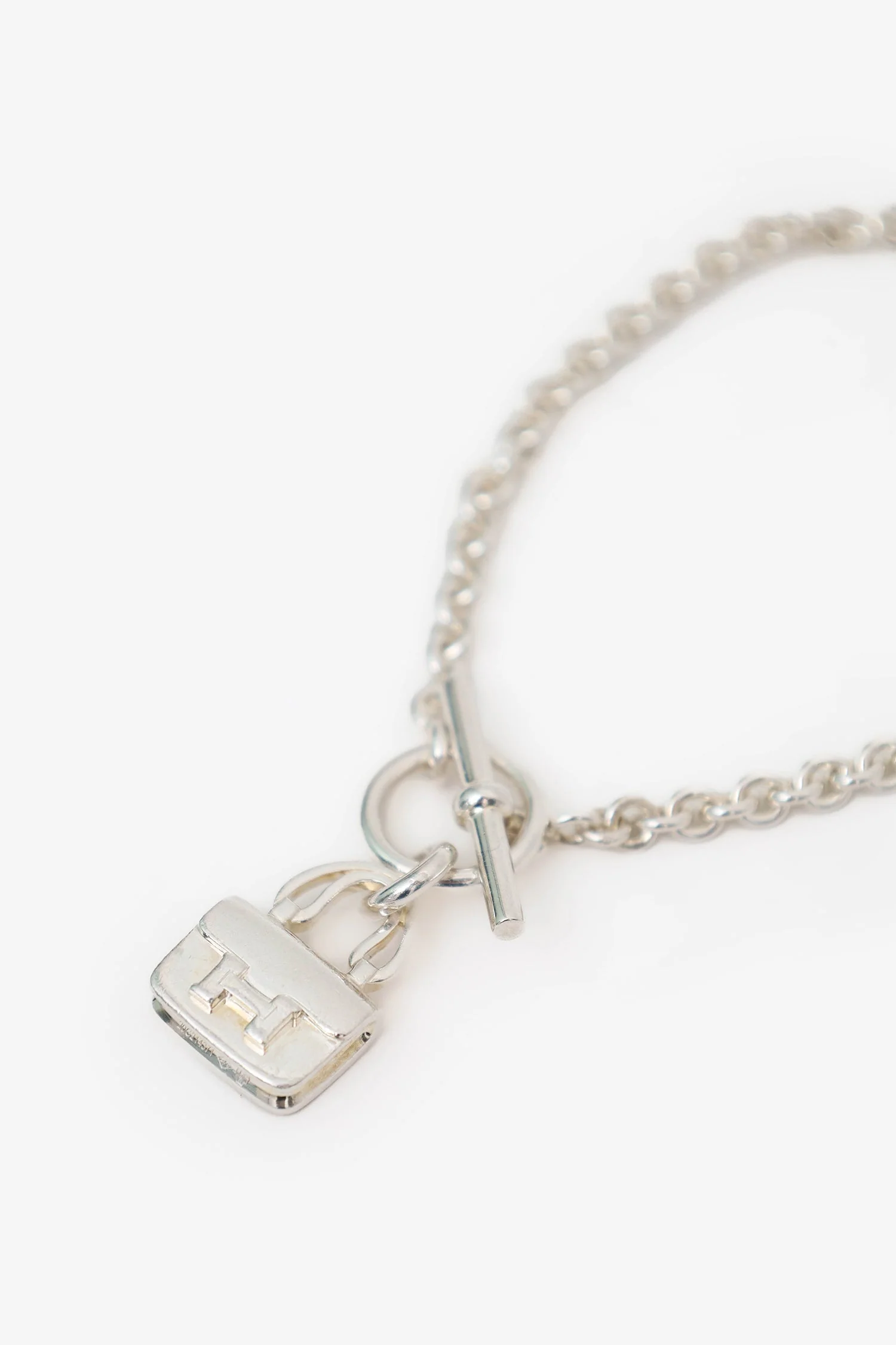 Hermès Sterling Silver Metal Amulettes Constance Bracelet - Image 3