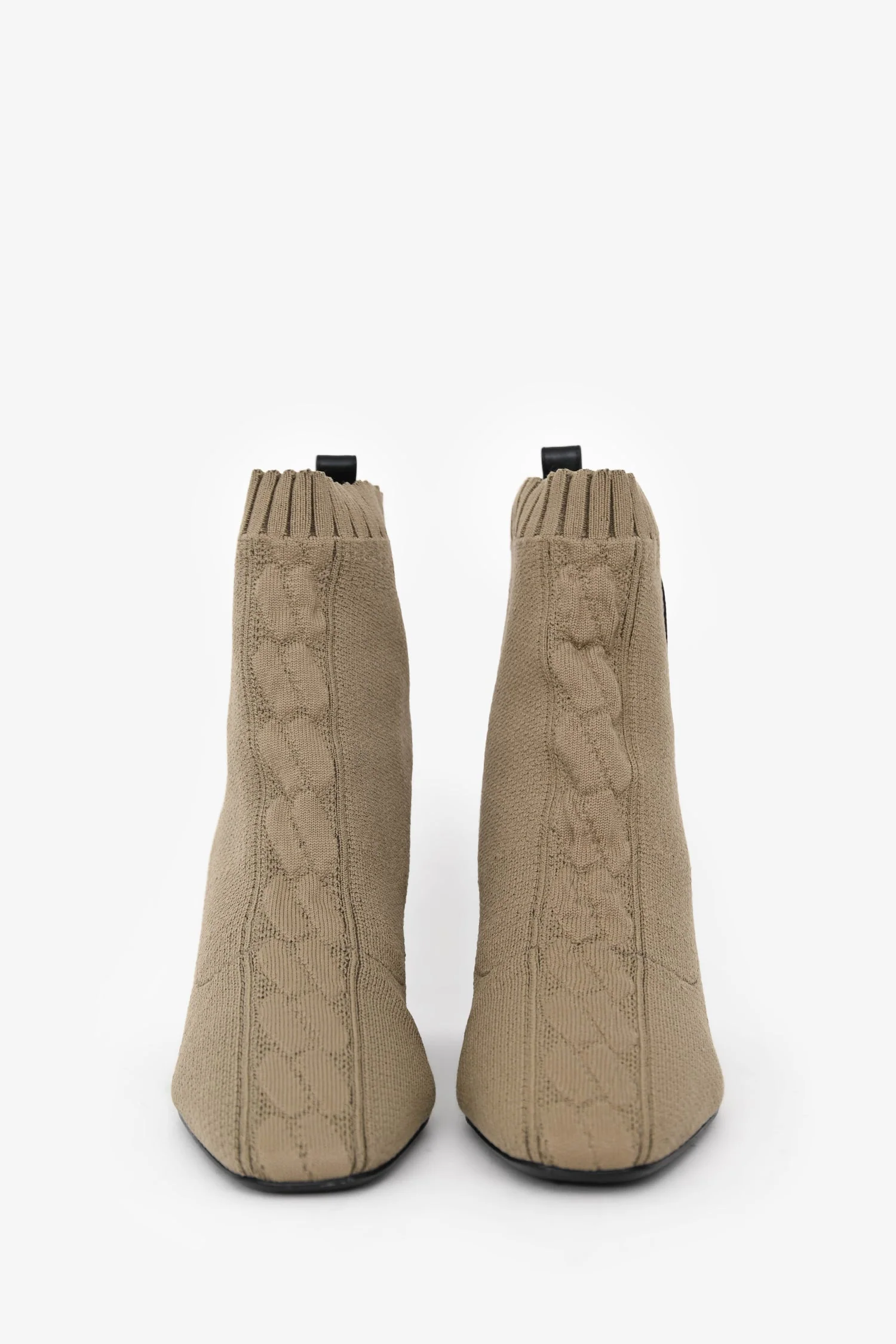 Hermès Taupe Knit Volver 60 Ankle Booties Size 37 - Image 3