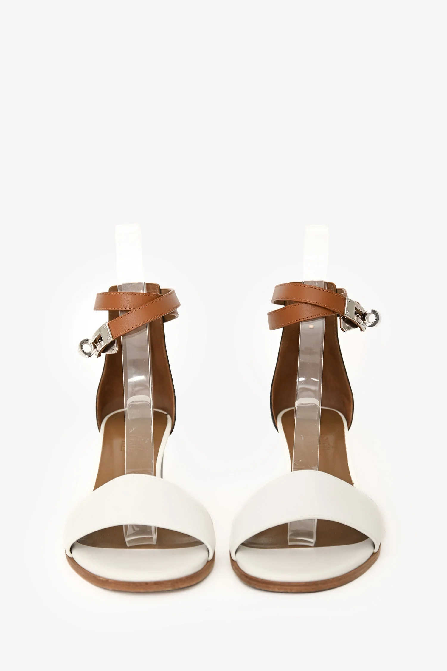 Hermès Tricolor Leather Manege Ankle Wrap Sandals Size 37.5 - Image 3