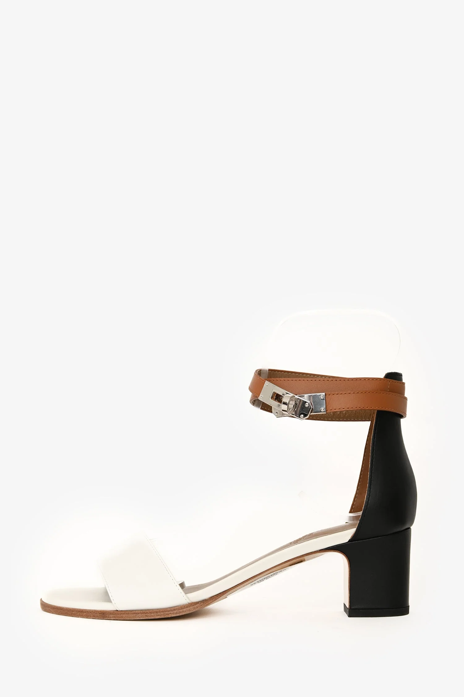 Hermès Tricolor Leather Manege Ankle Wrap Sandals Size 37.5 - Image 4