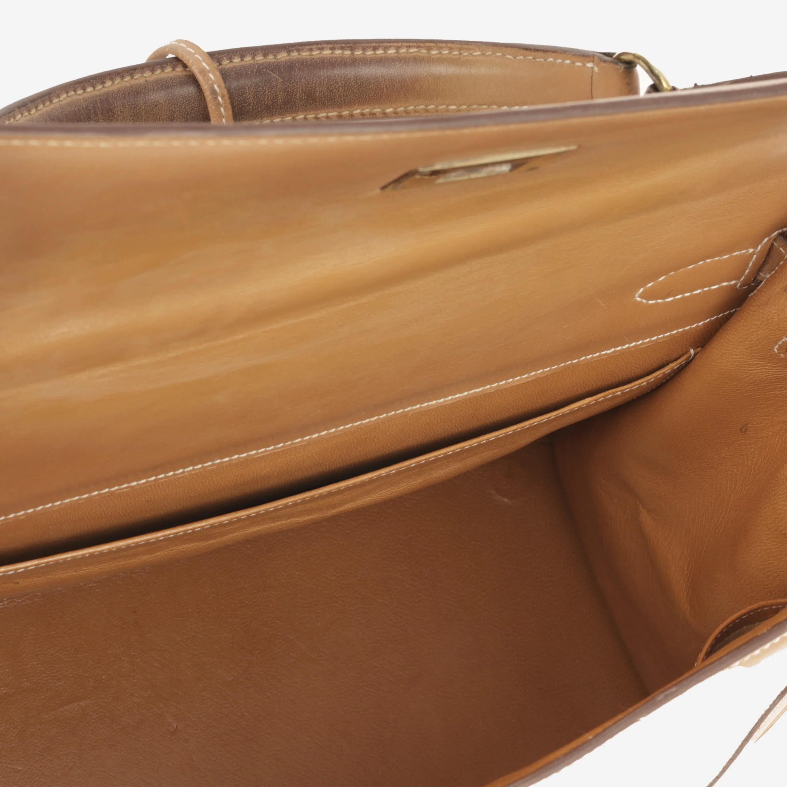 Hermès Vintage Kelly 32 - Natural Courchevel / Toile | Gold Hardware - Image 9