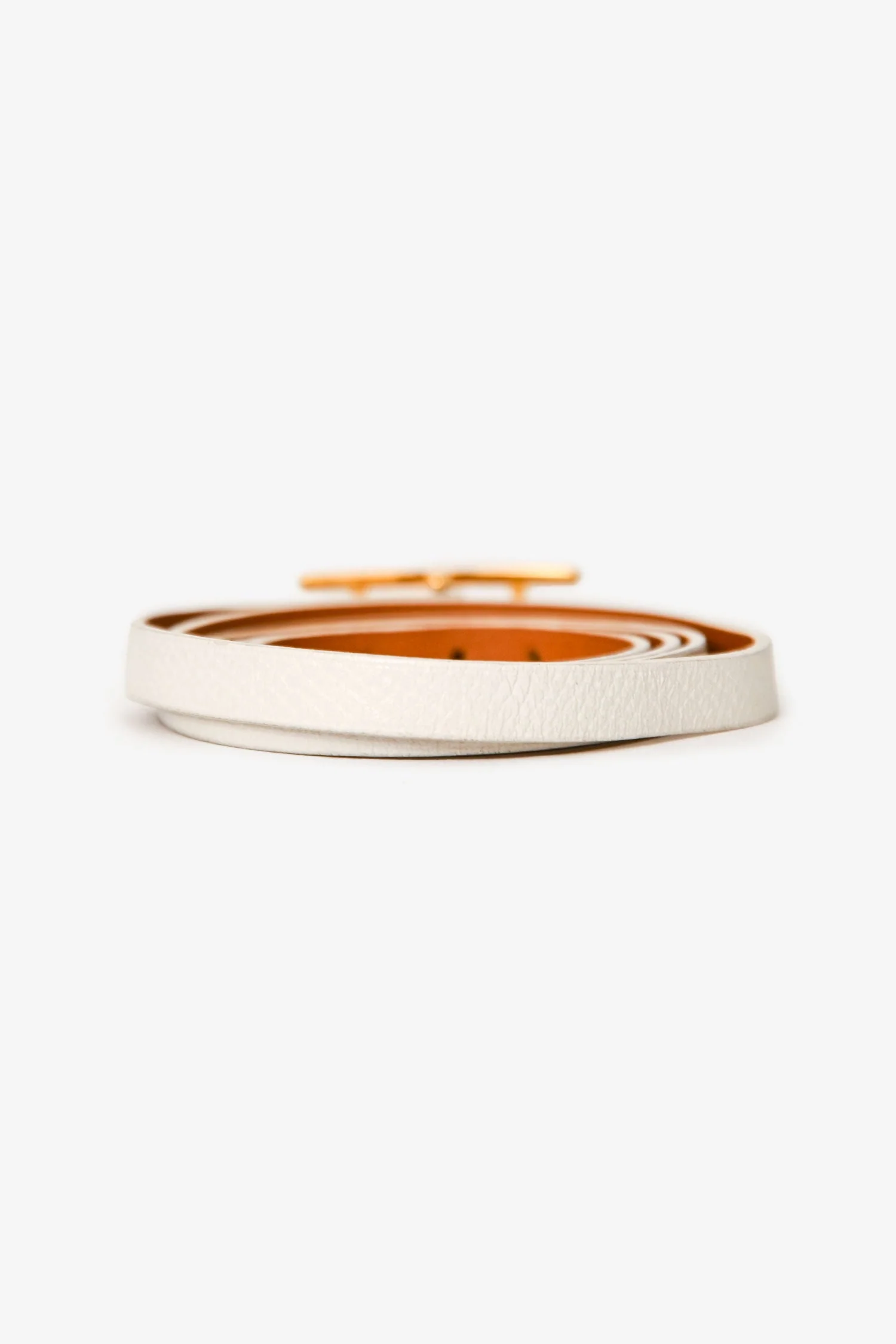 Hermès White Epsom Leather Behapi Triple Tour Bracelet - Image 3