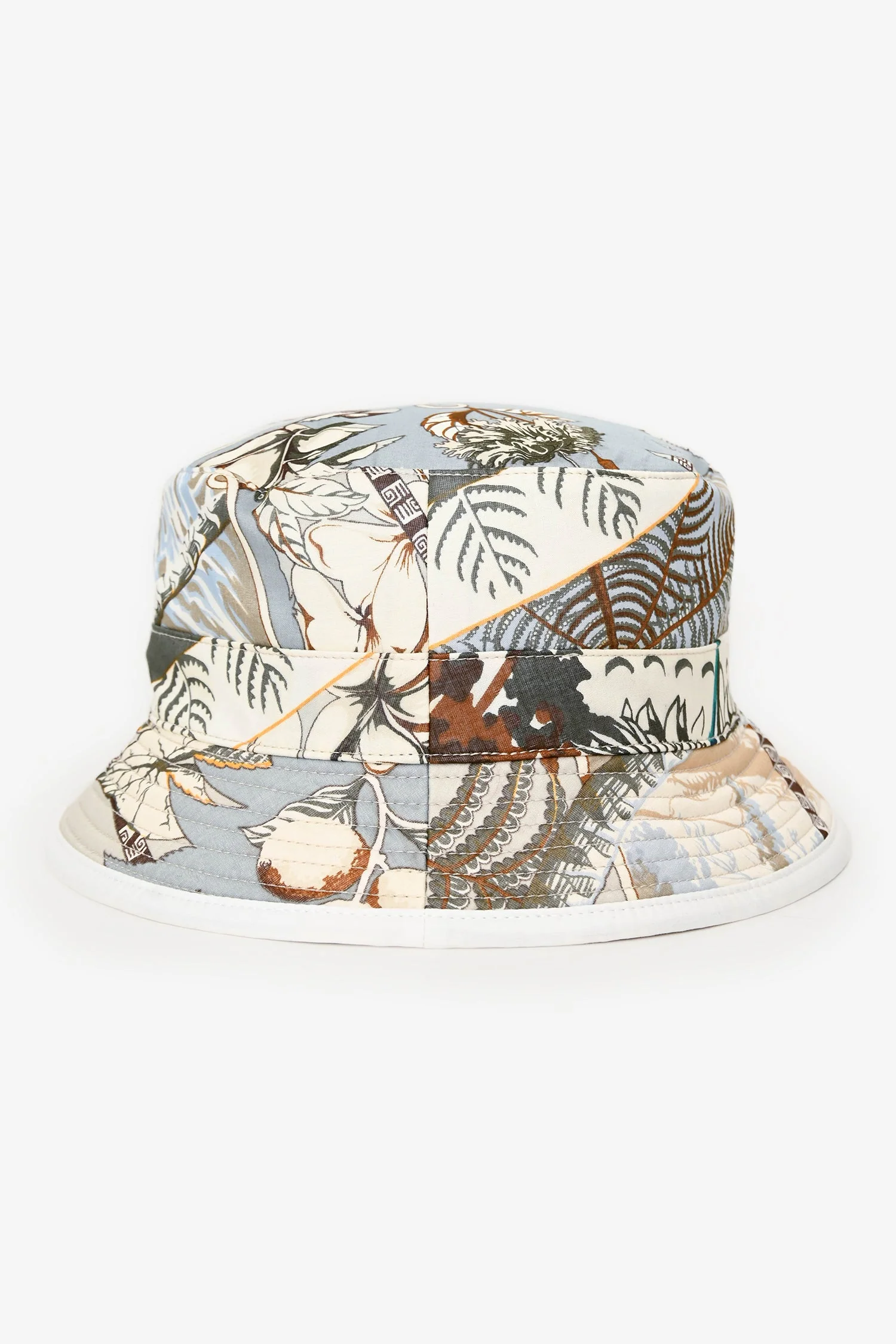 Hermès White Foliate Patterned Bucket Hat Size 56 - Image 2