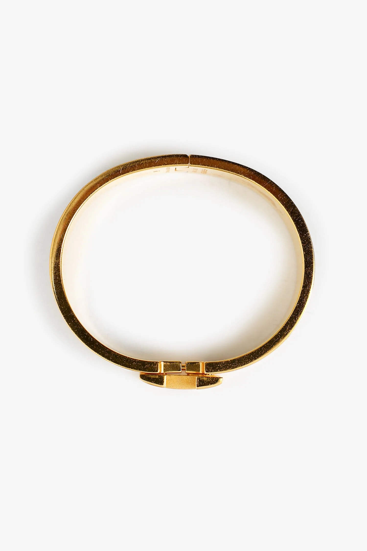 Hermès White/Gold Clic H Bracelet - Image 5