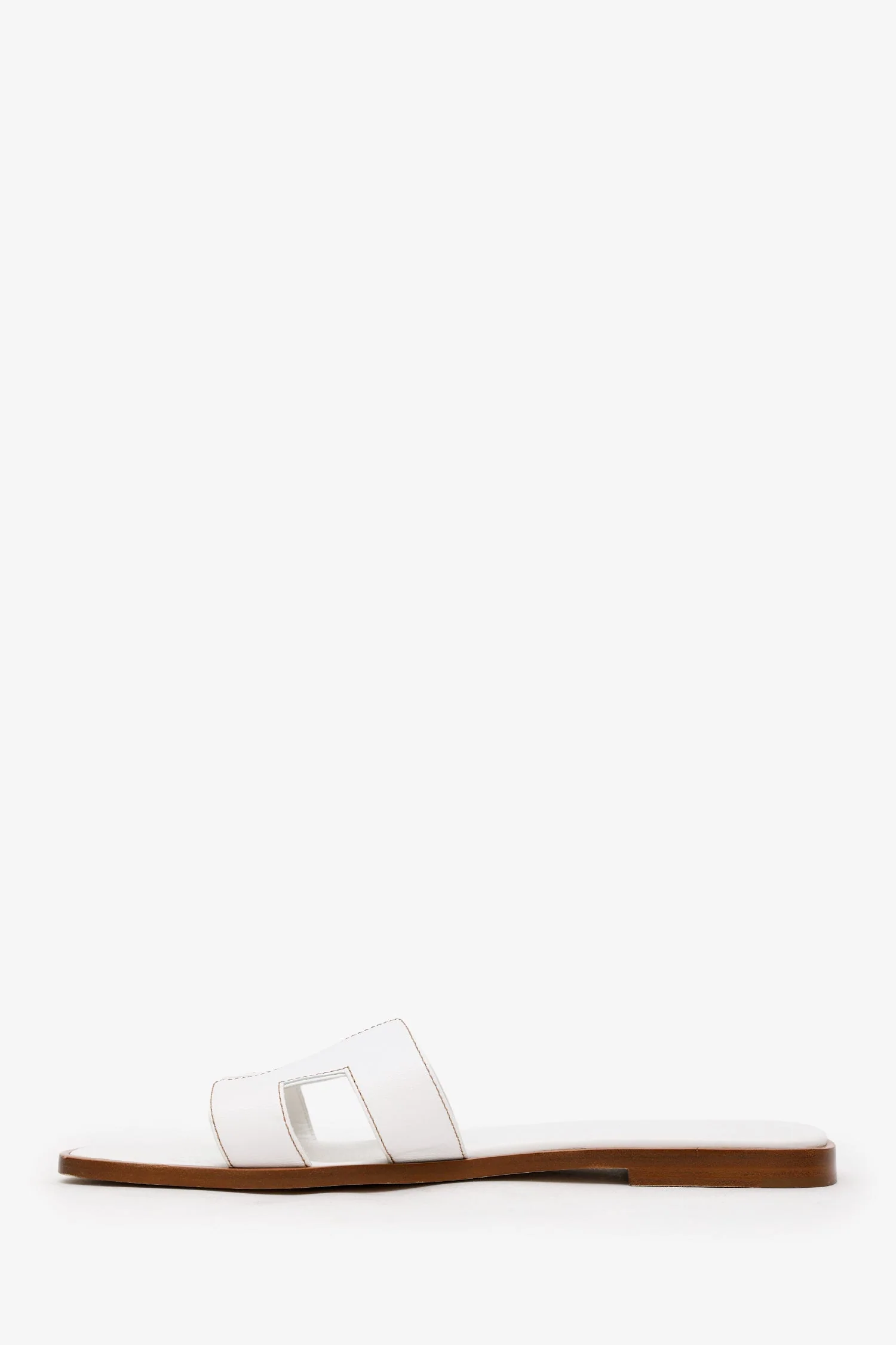 Hermès White Leather H Oran Sandals Size 40 - Image 5