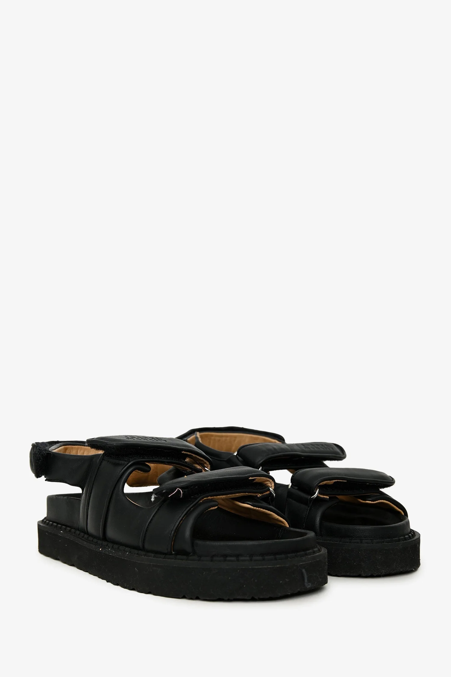 Isabel Marant Black Leather Padded Dad Sandals Size 38 - Image 2