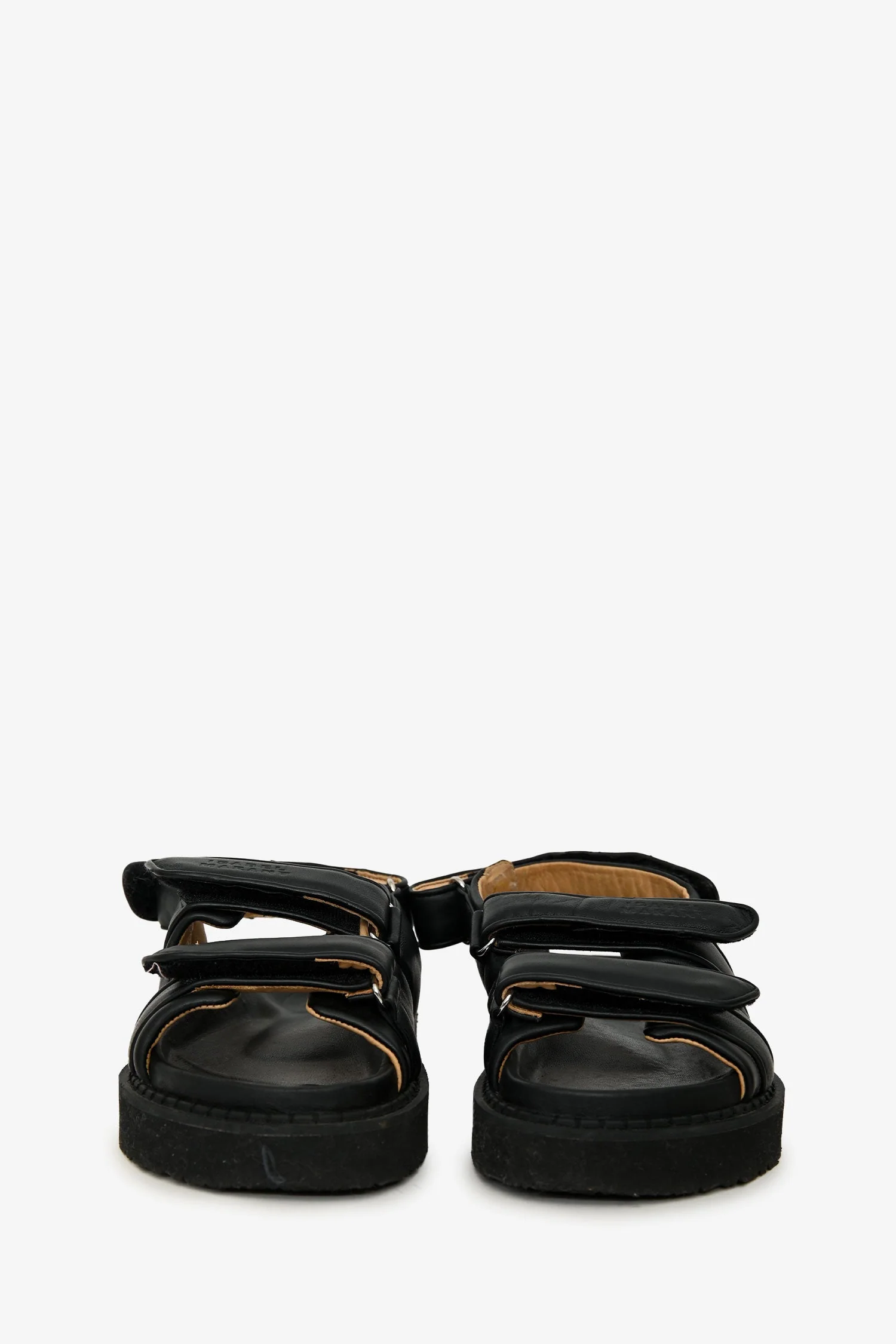 Isabel Marant Black Leather Padded Dad Sandals Size 38 - Image 3