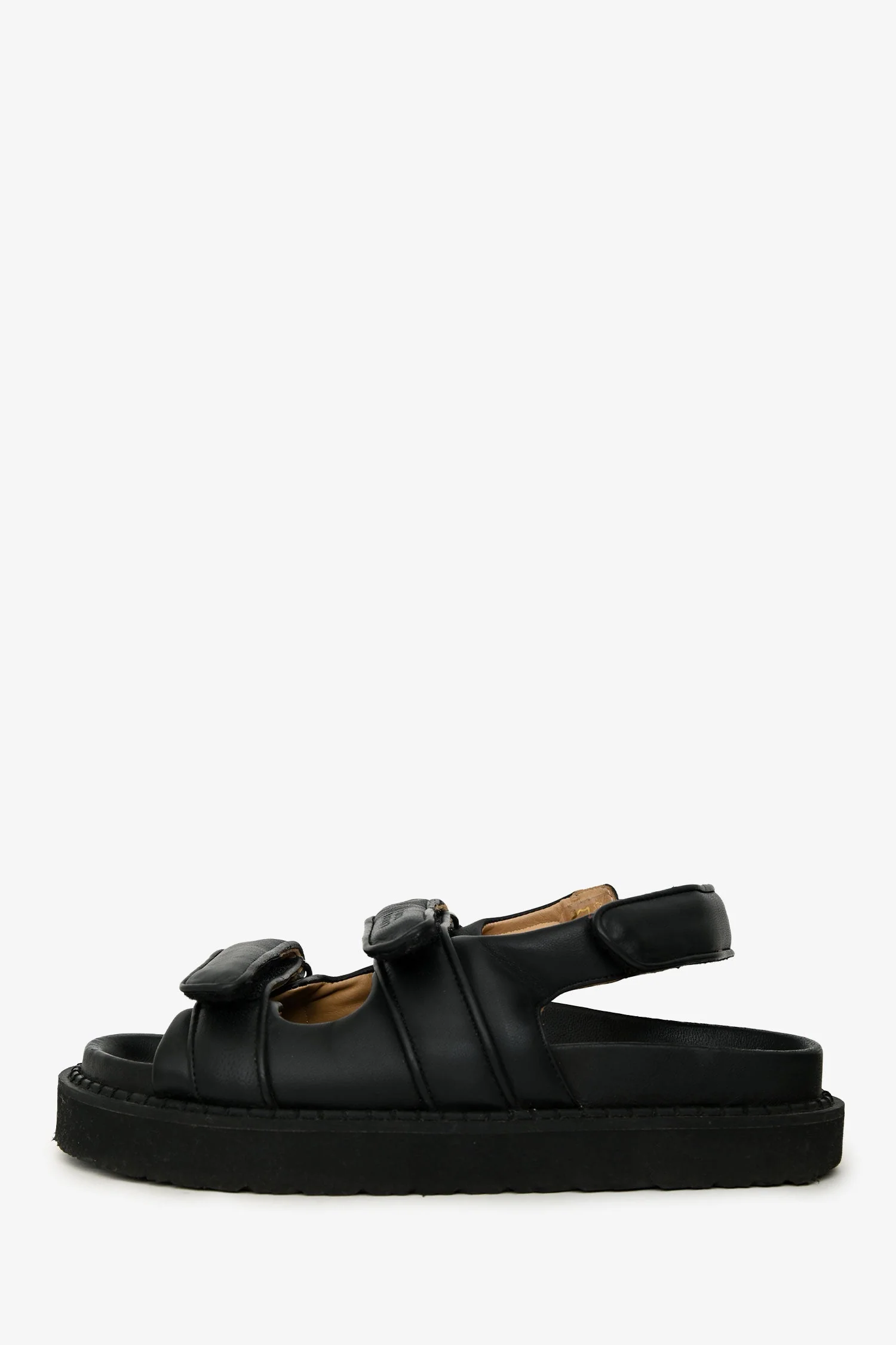 Isabel Marant Black Leather Padded Dad Sandals Size 38 - Image 5