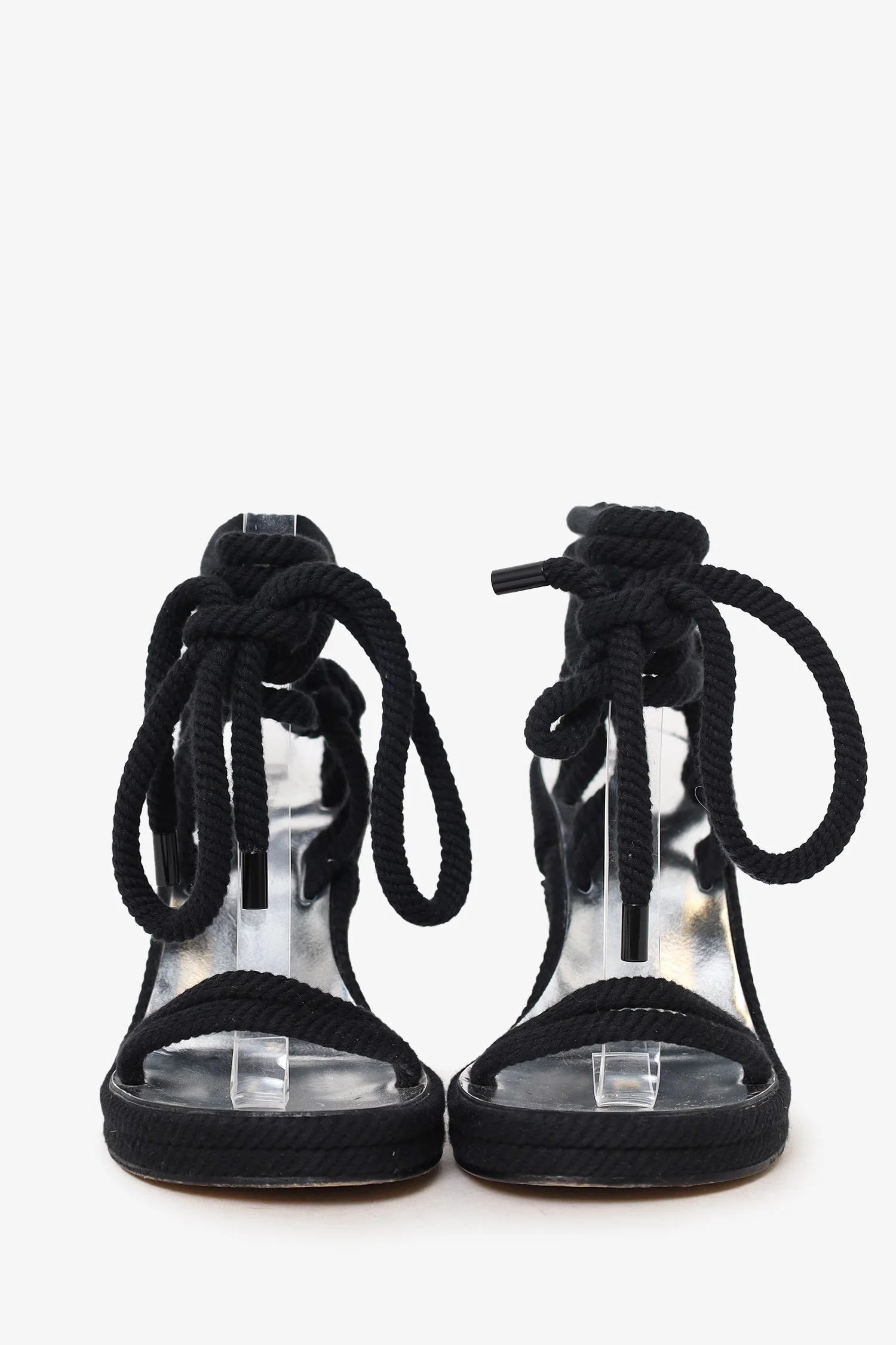 Isabel Marant Black Rope Tie Up Heels Size 35 - Image 3