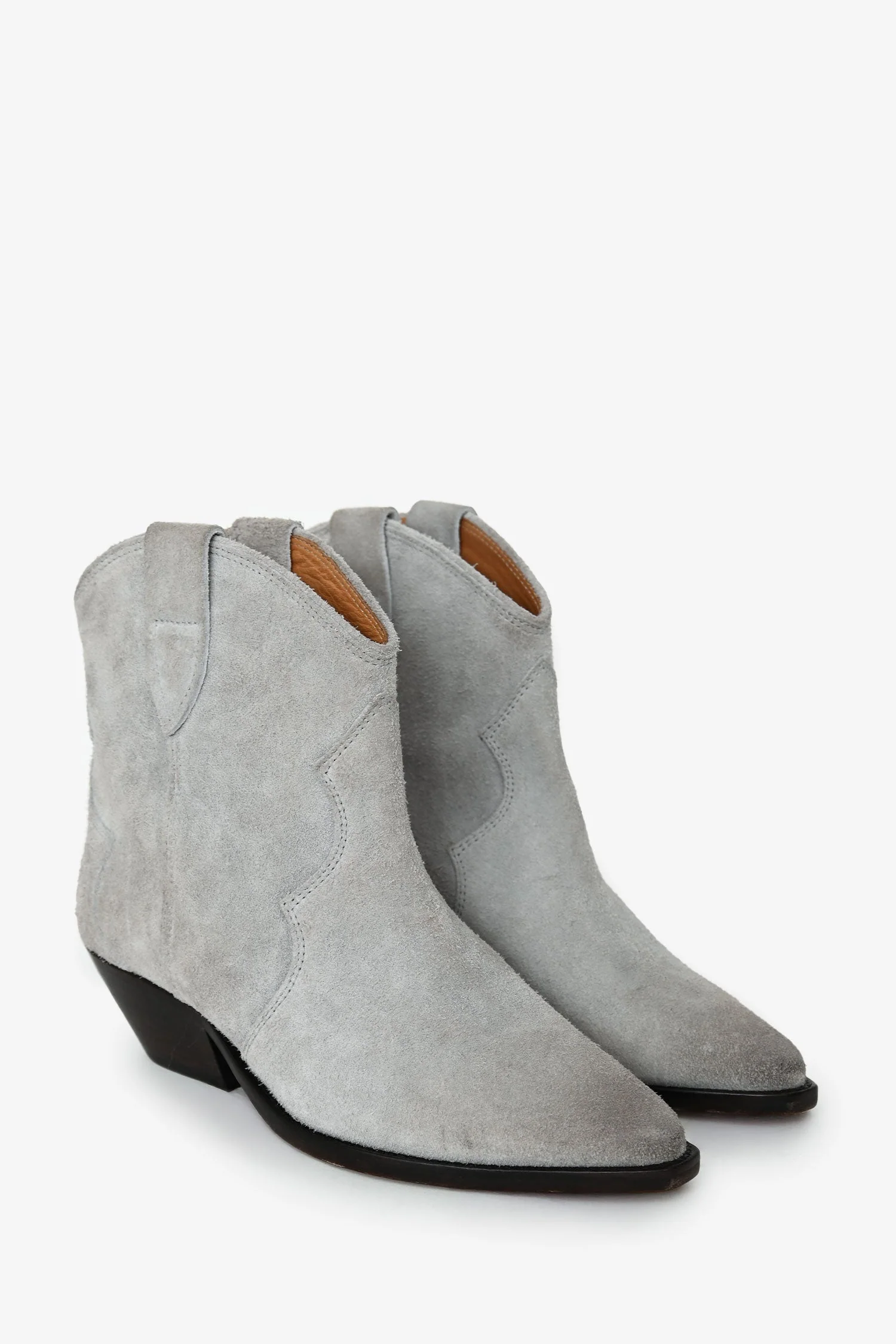 Isabel Marant Grey Suede Western Ankle Boots Size 38 - Image 2