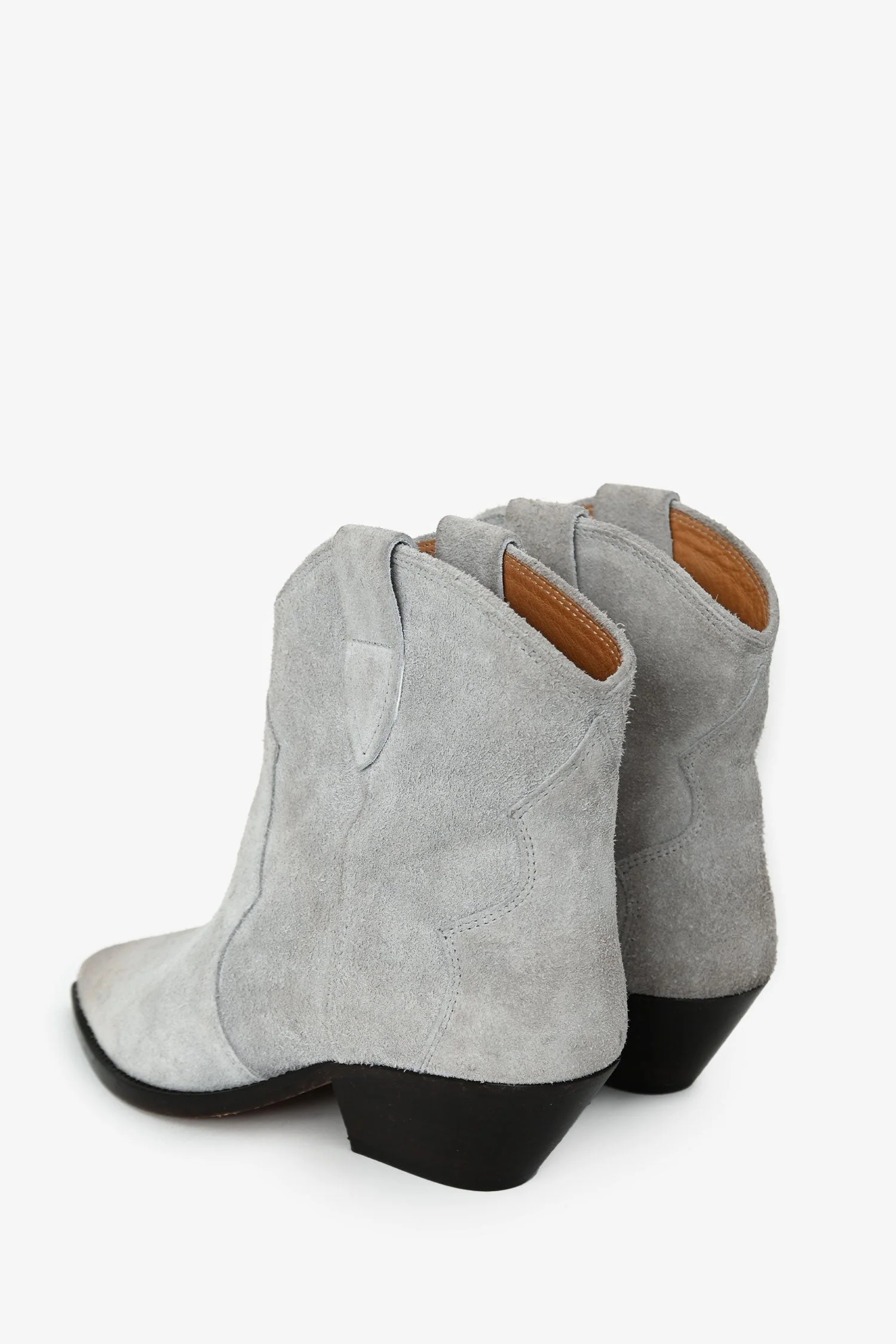 Isabel Marant Grey Suede Western Ankle Boots Size 38 - Image 4