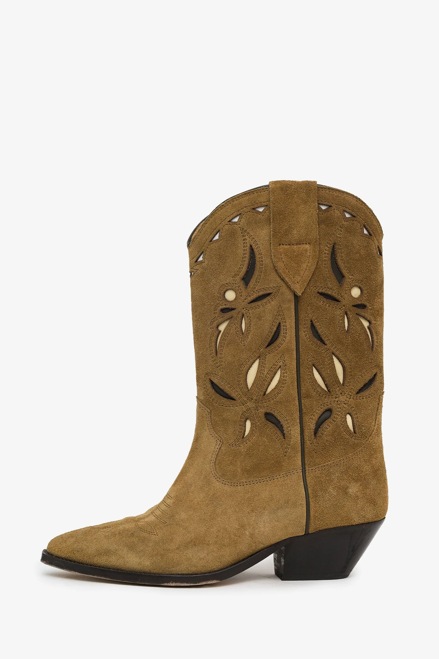 Isabel Marant Khaki Green Suede Cowboy Boots Size 39 - Image 5