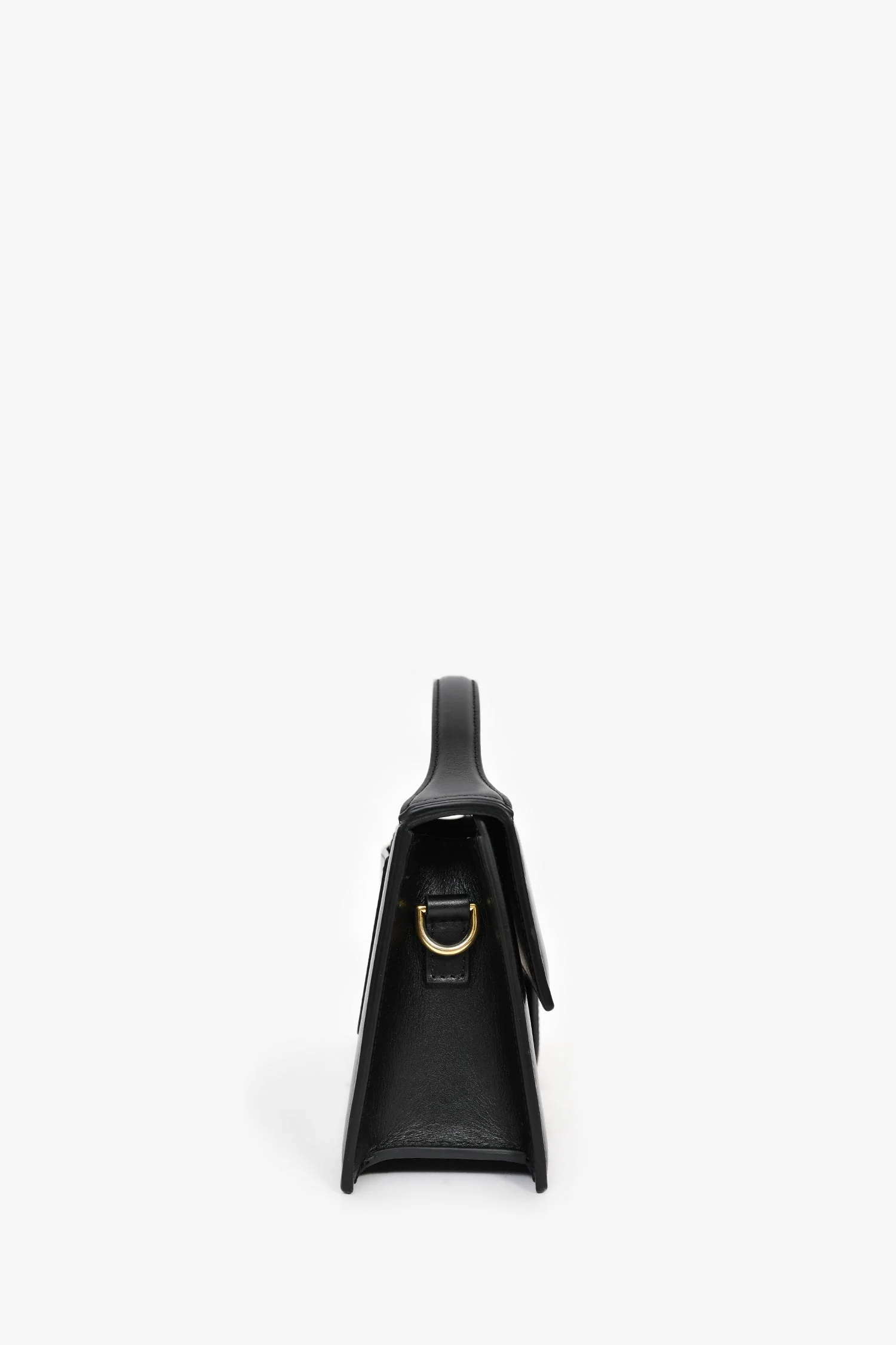 Jacquemus Black Leather 'Le Bambino' Large Shoulder Bag with Strap - Image 3