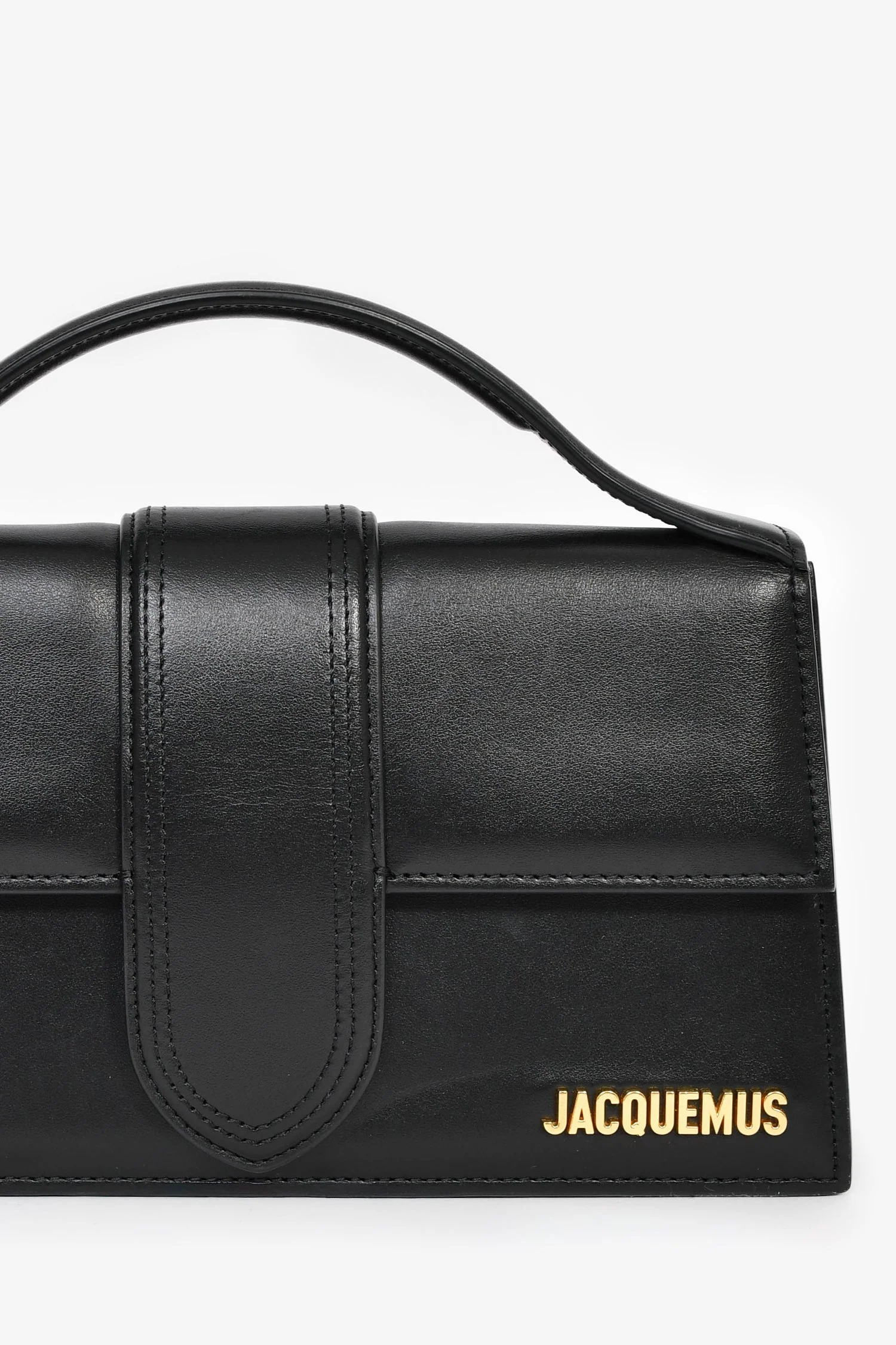 Jacquemus Black Leather 'Le Bambino' Large Shoulder Bag with Strap - Image 8