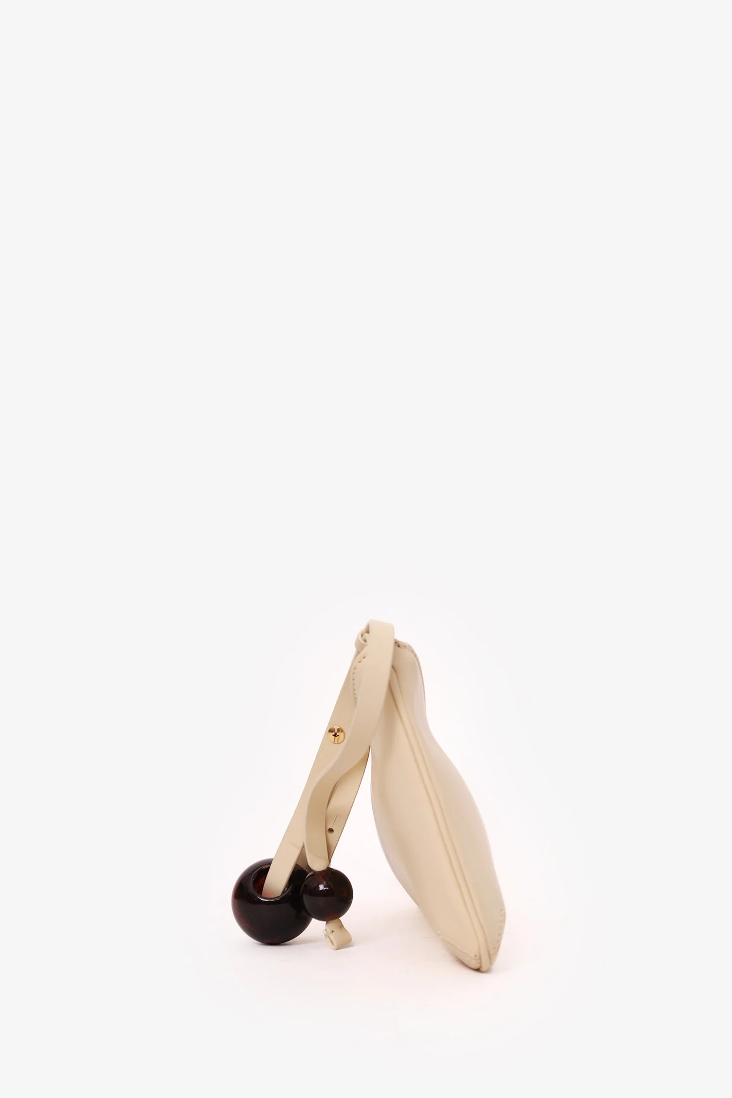 Jacquemus Cream Leather Le Bisou Perle Shoulder Bag - Image 3