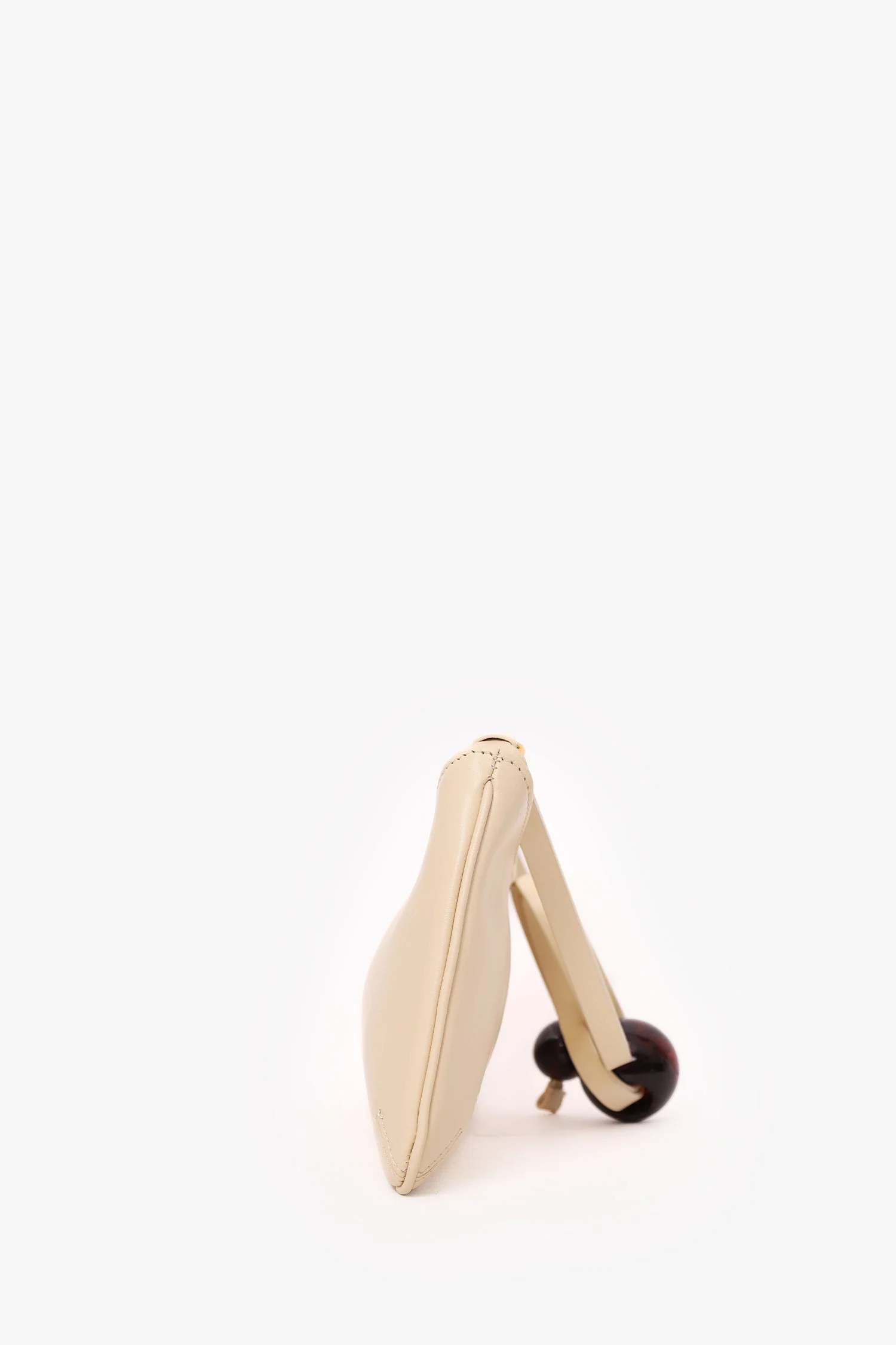 Jacquemus Cream Leather Le Bisou Perle Shoulder Bag - Image 4