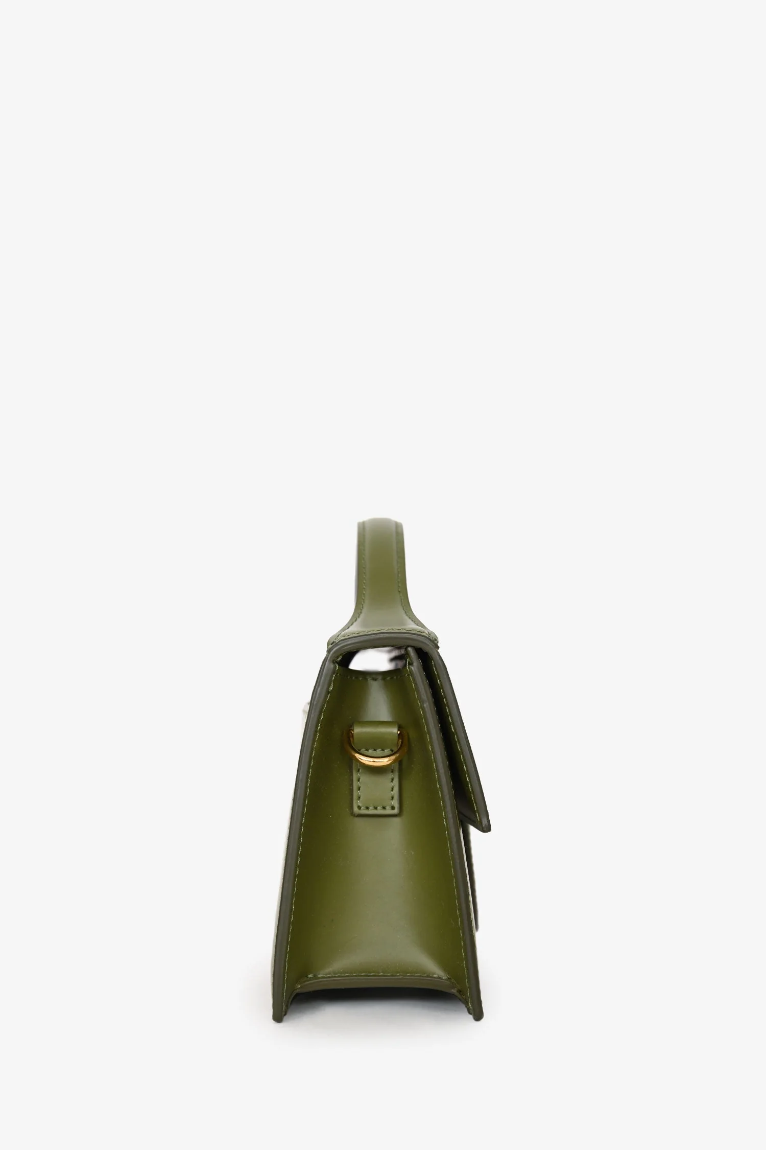 Jacquemus Olive Green Leather Le Grand Bambino with Strap - Image 3