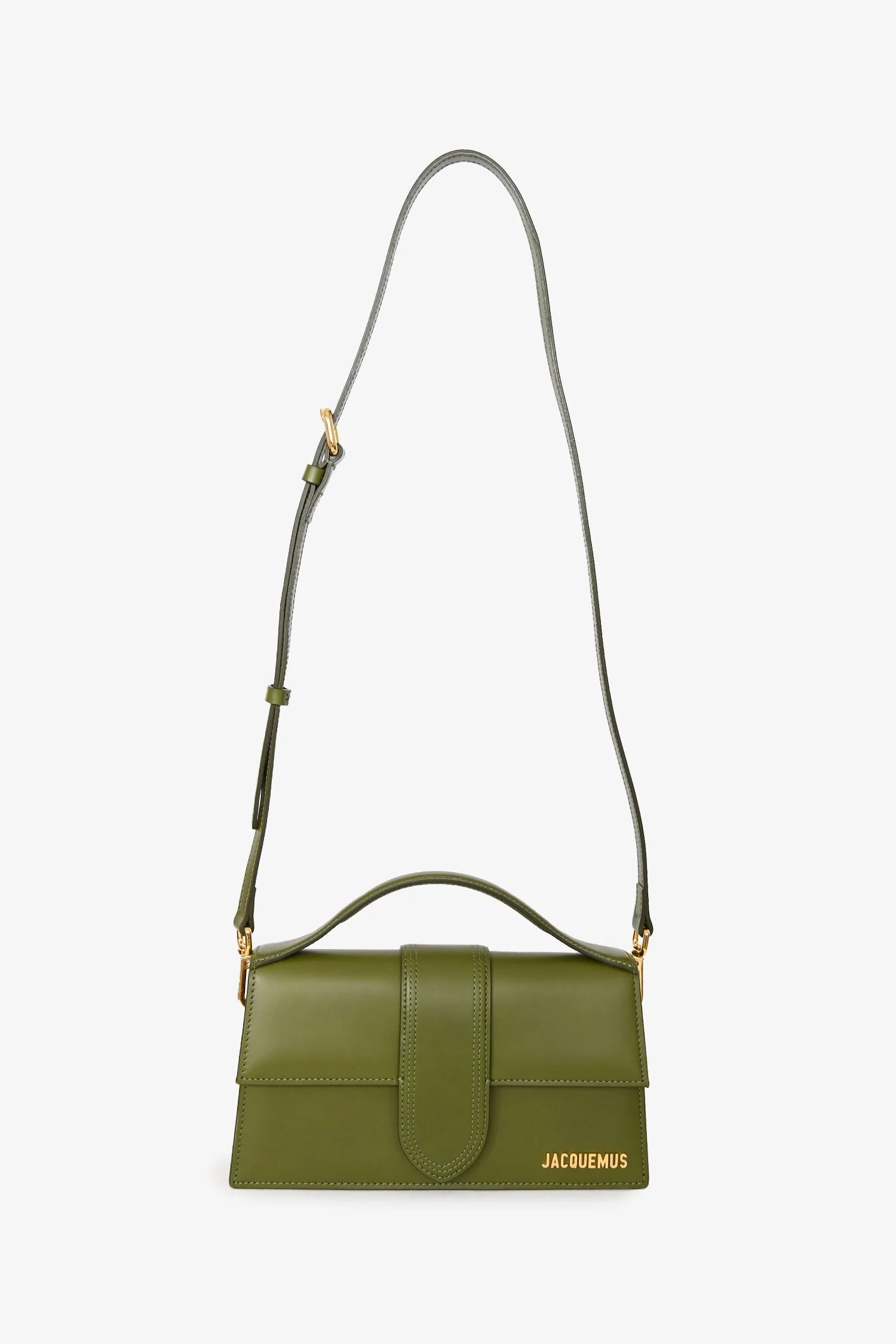 Jacquemus Olive Green Leather Le Grand Bambino with Strap - Image 7