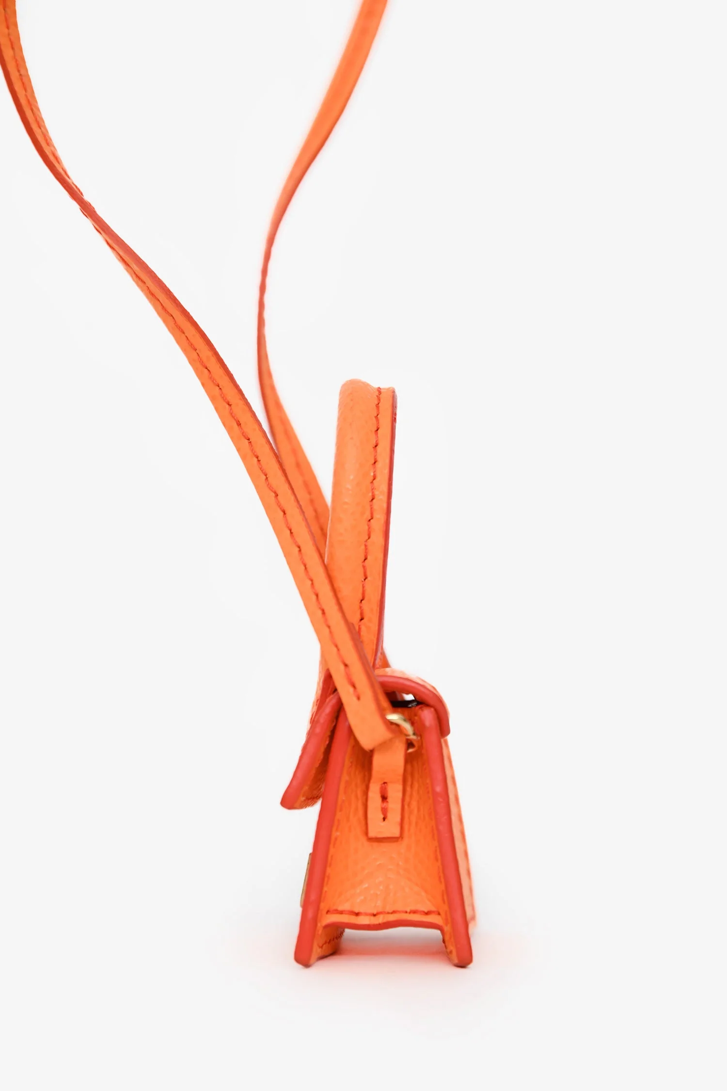 Jacquemus Orange Leather Micro Le Petit Chiquito Bag - Image 4
