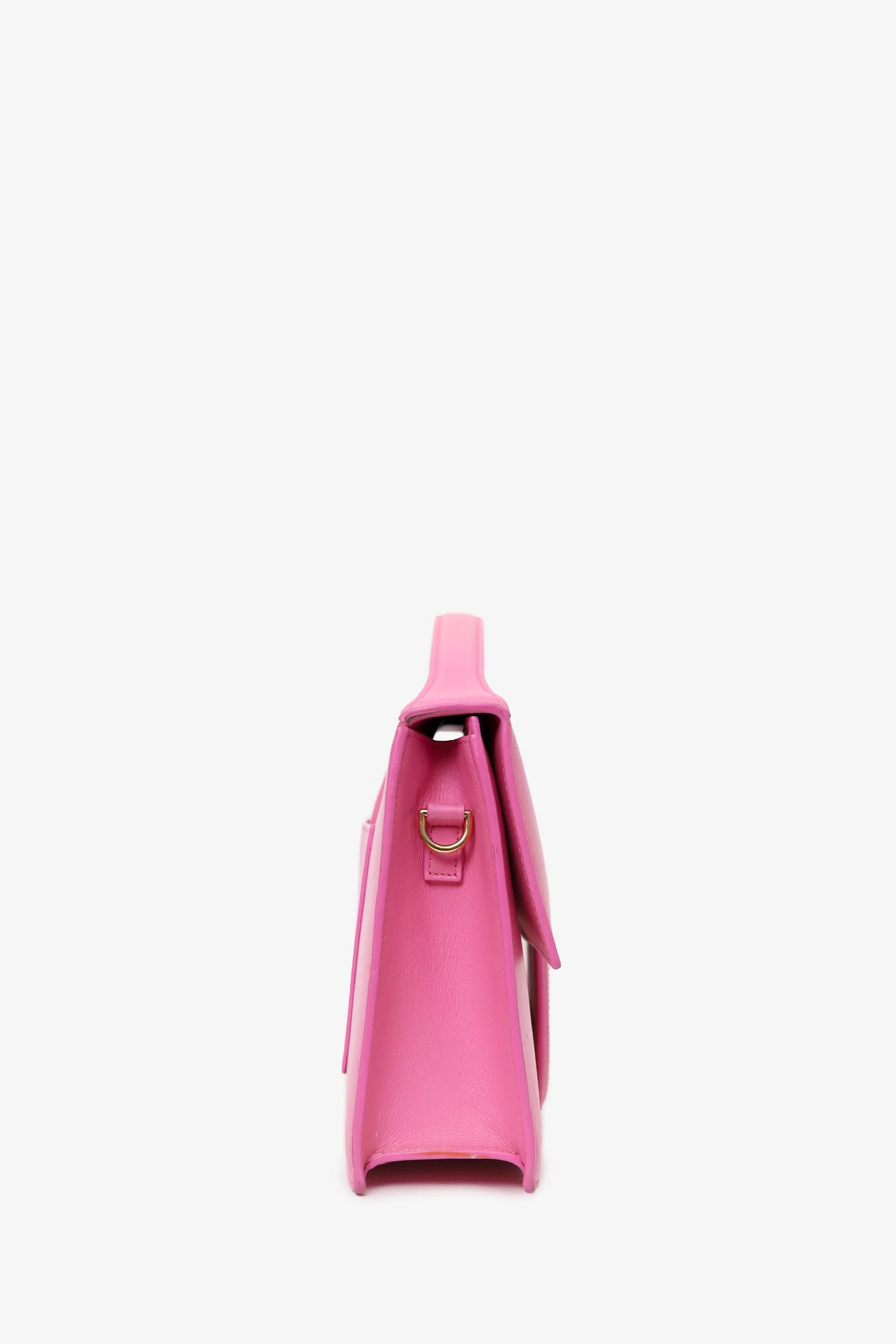 Jacquemus Pink Leather Le Bambino Grande Top Handle With Strap - Image 4