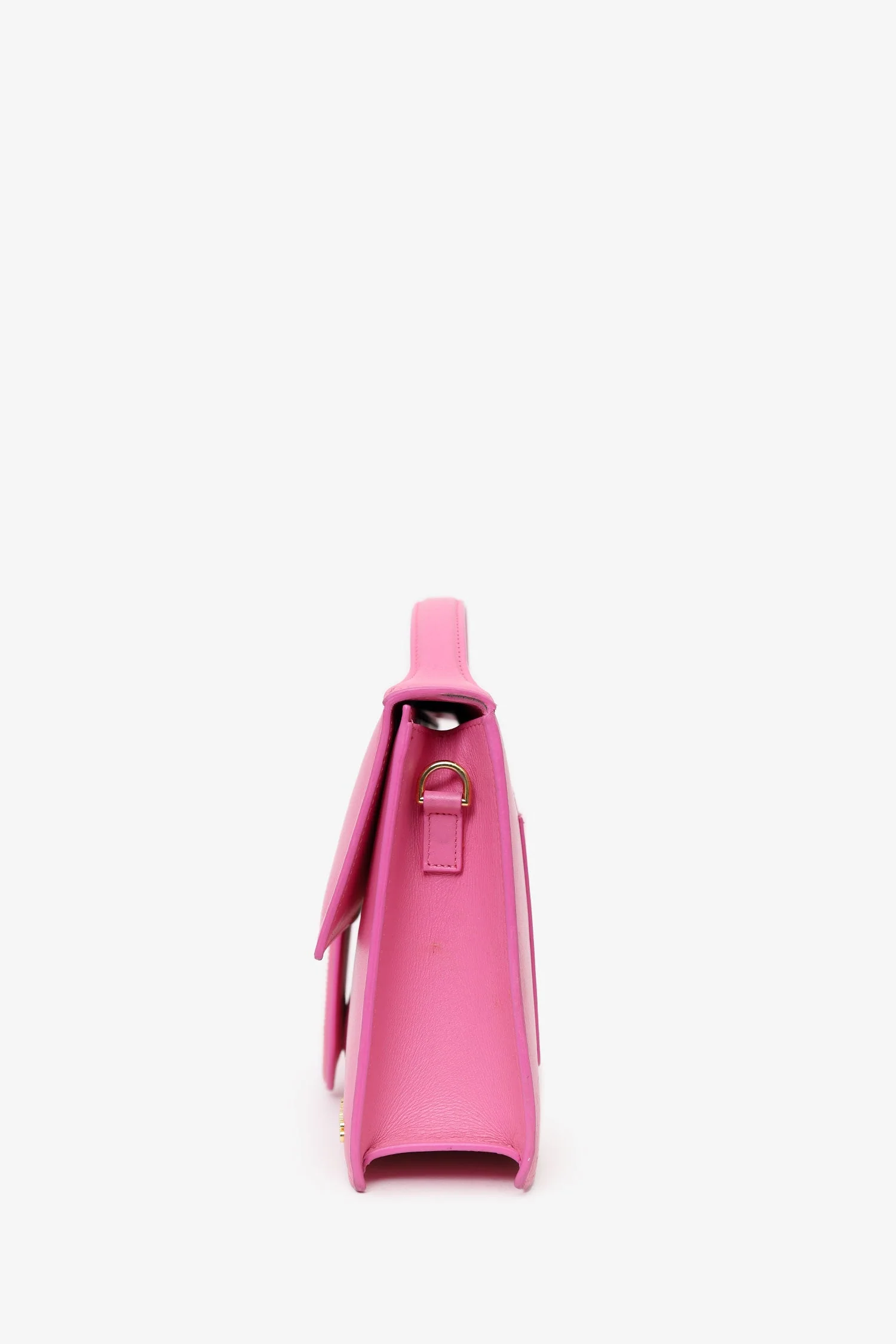 Jacquemus Pink Leather Le Bambino Grande Top Handle With Strap - Image 5