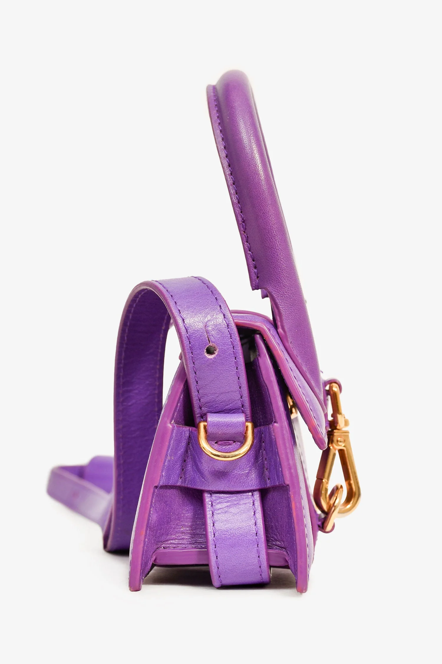Jacquemus Purple Leather Le Chiquito Montagne Mini Top Handle - Image 3