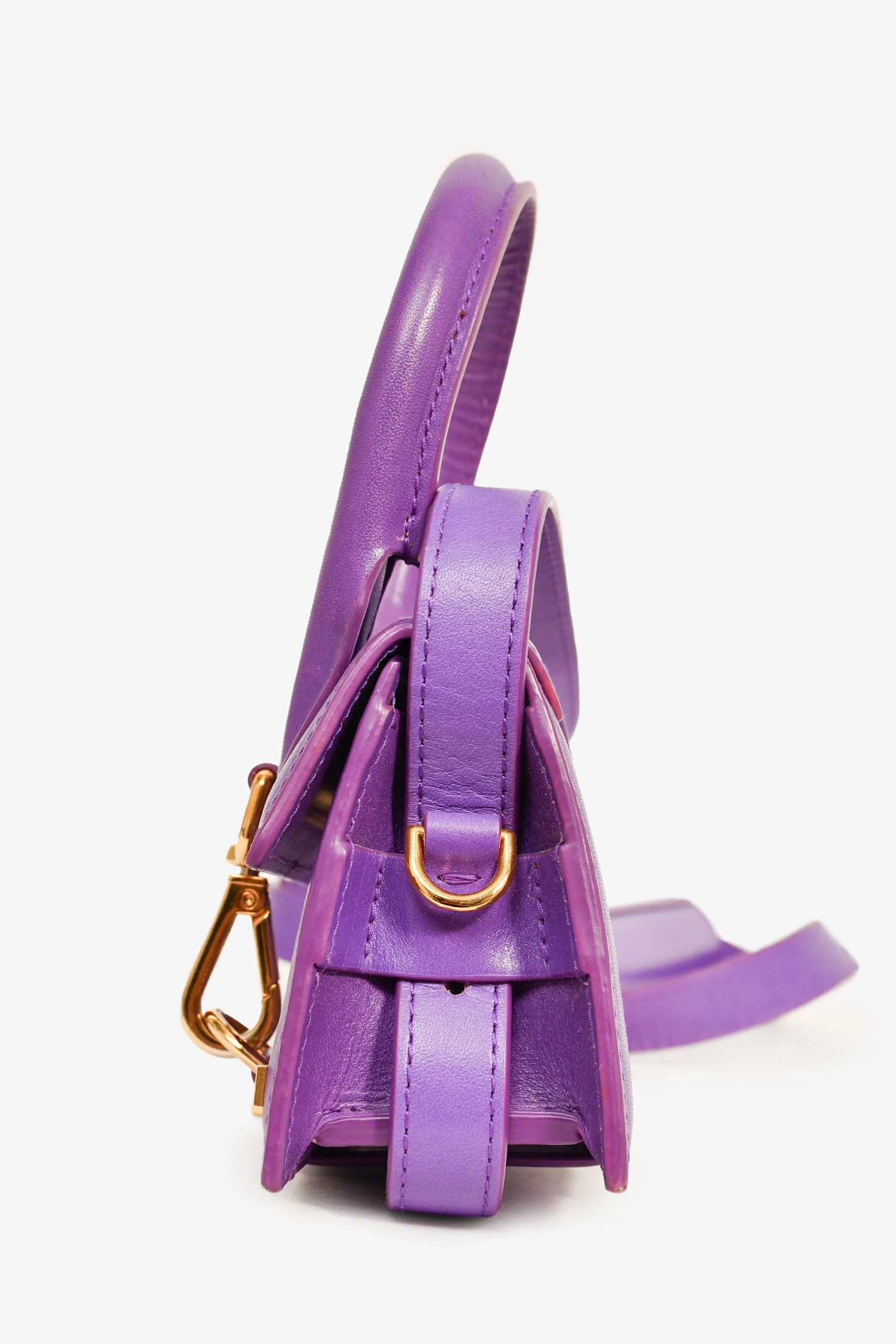 Jacquemus Purple Leather Le Chiquito Montagne Mini Top Handle - Image 4
