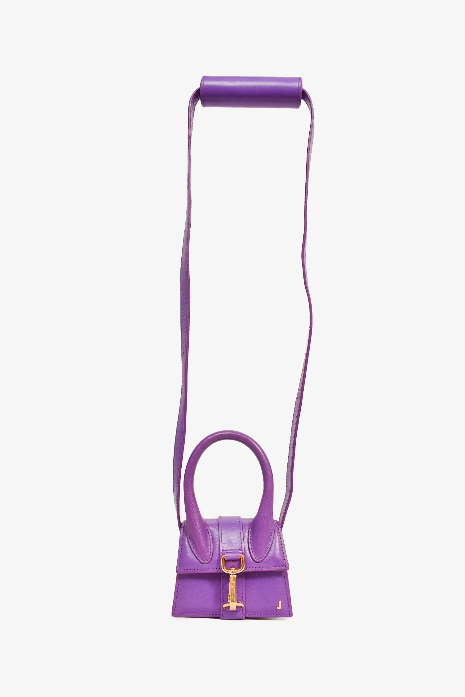 Jacquemus Purple Leather Le Chiquito Montagne Mini Top Handle - Image 7