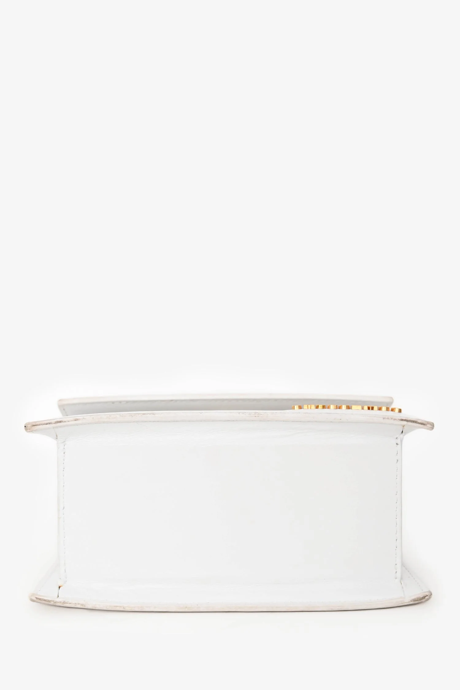 Jacquemus White Leather 'Le Chiquito Moyen' Top Handle Bag with Strap - Image 5
