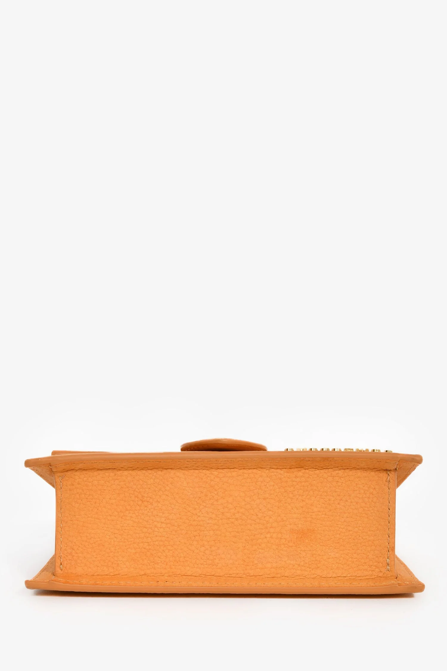 Jacquemus Yellow Brushed Leather Mini Bambino Crossbody Top Handle Bag - Image 5