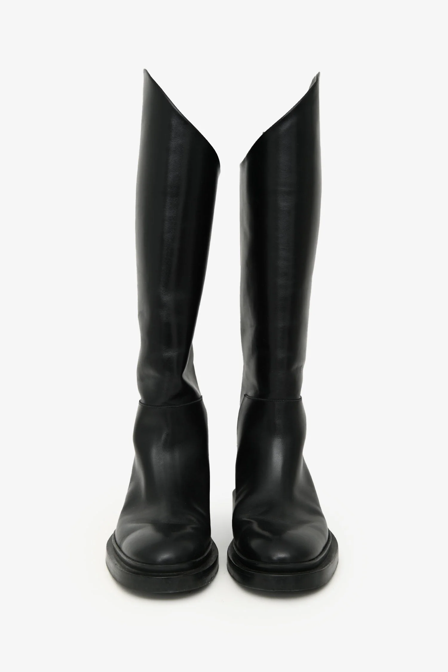Jil Sander Black Leather Riding Boots Size 36.5 - Image 3