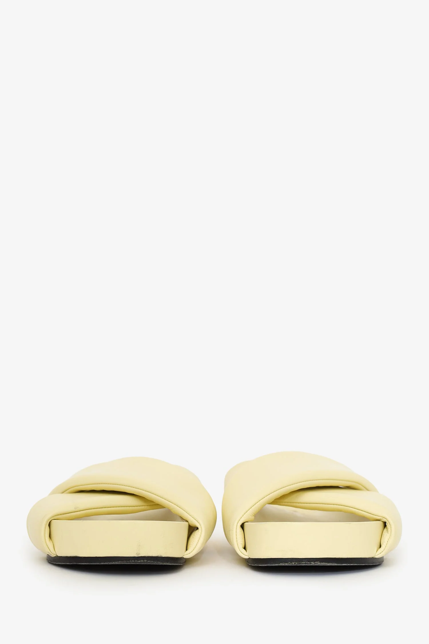 Jil Sander Yellow Padded Leather Criss-cross Sandals Size 41 Mens - Image 3