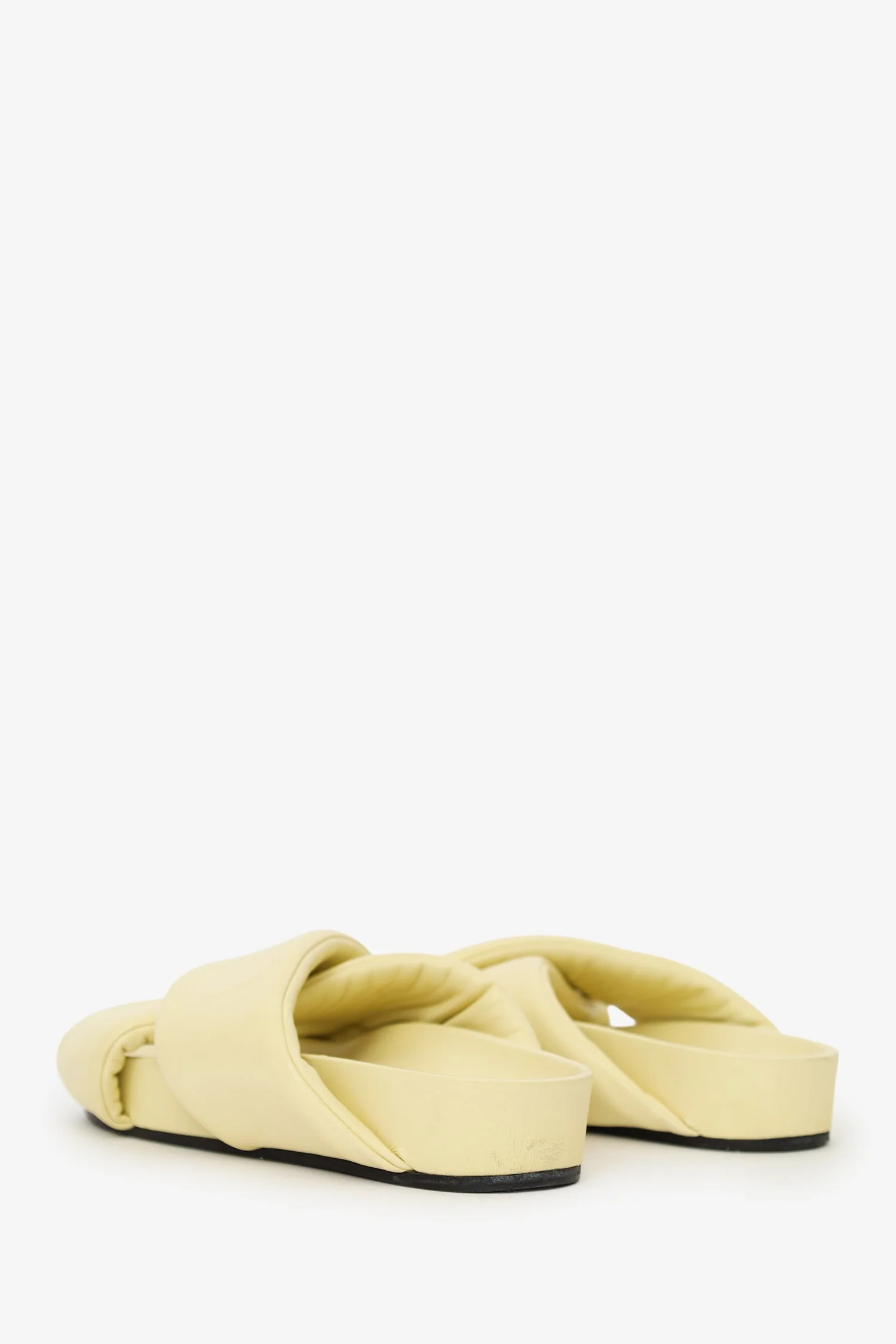 Jil Sander Yellow Padded Leather Criss-cross Sandals Size 41 Mens - Image 4
