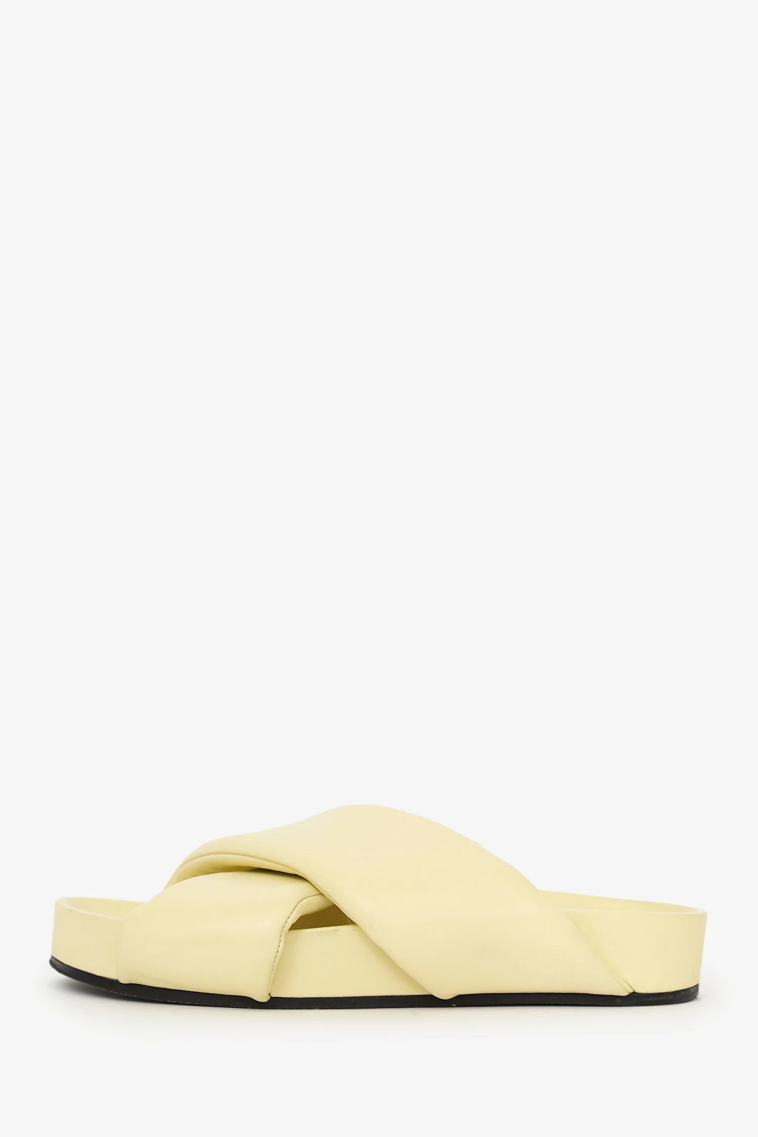 Jil Sander Yellow Padded Leather Criss-cross Sandals Size 41 Mens - Image 5