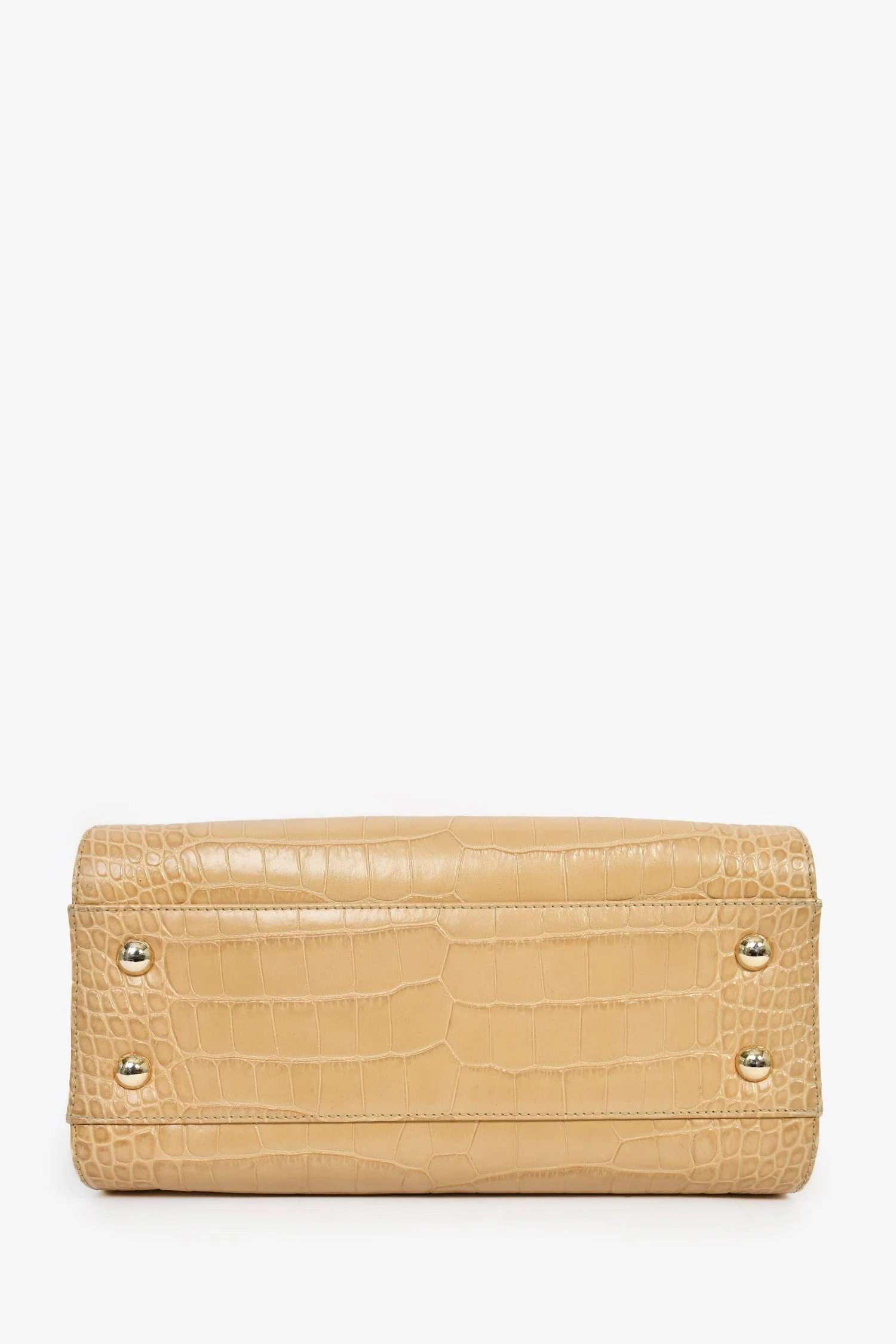 Jimmy Choo Beige Croc Embossed Small 'Rosalie' Top Handle Bag with Strap - Image 5