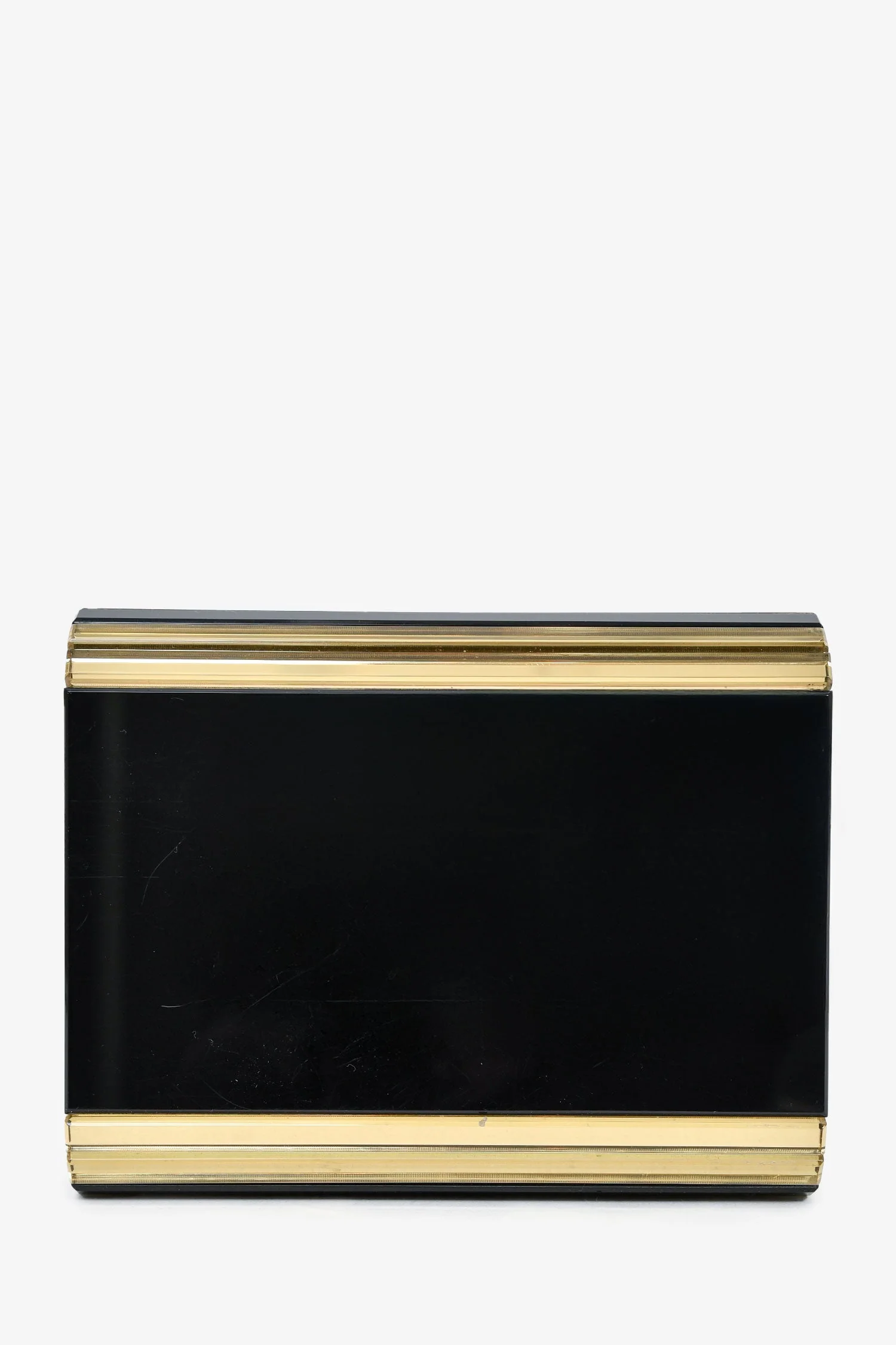 Jimmy Choo Black/Gold Acrylic Clutch With Chain - Image 2