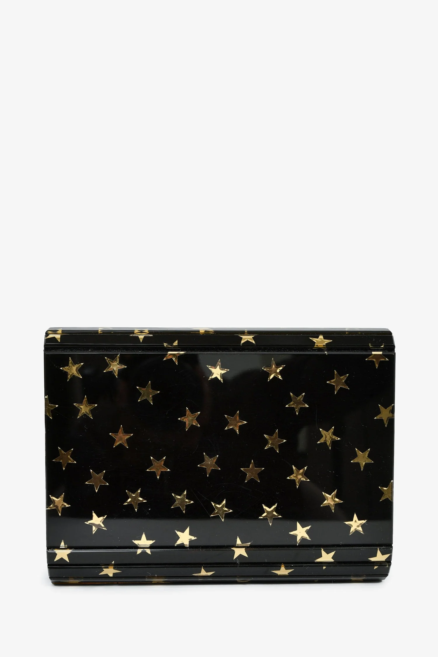 Jimmy Choo Black/Gold Acrylic Star Clutch With Chain - Image 2