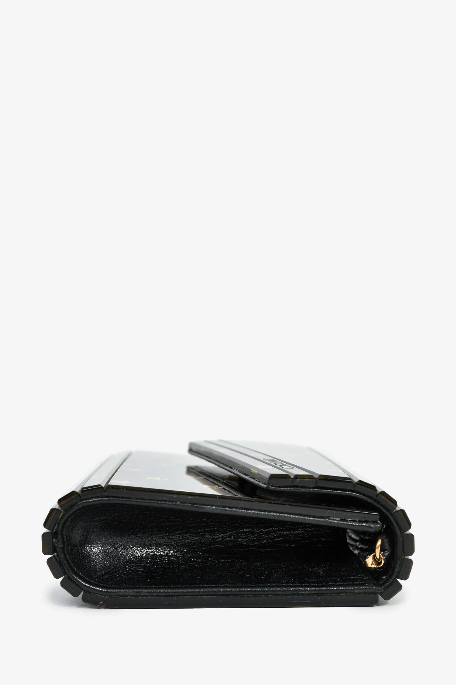 Jimmy Choo Black/Gold Acrylic Star Clutch With Chain - Image 3
