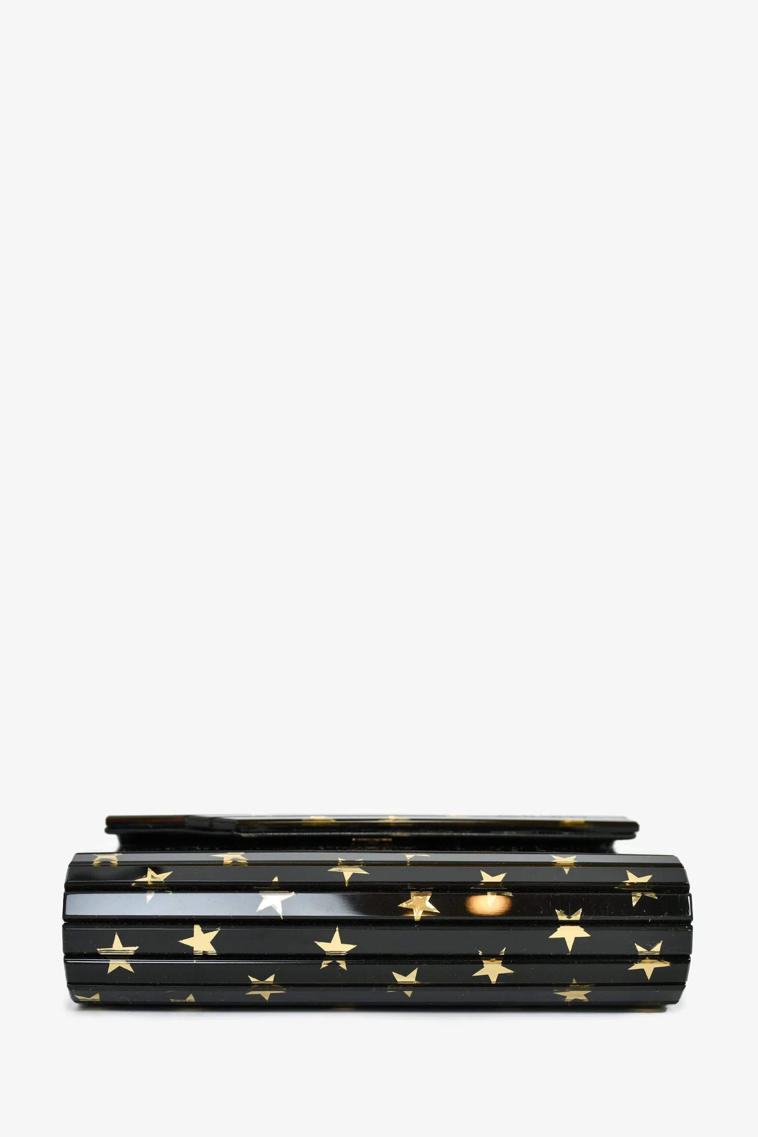 Jimmy Choo Black/Gold Acrylic Star Clutch With Chain - Image 5