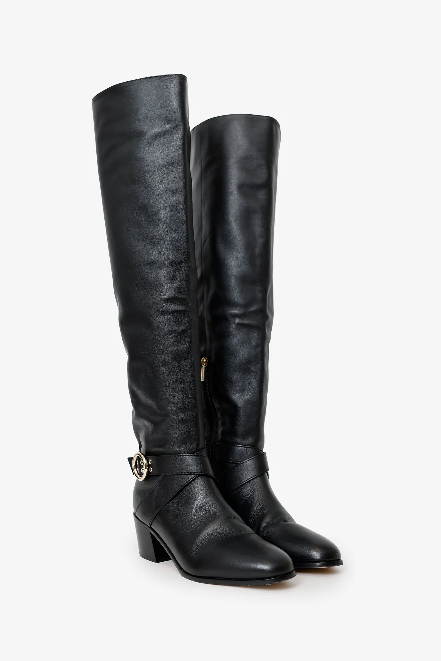 Jimmy Choo Black Leather Boots Size 40 - Image 2