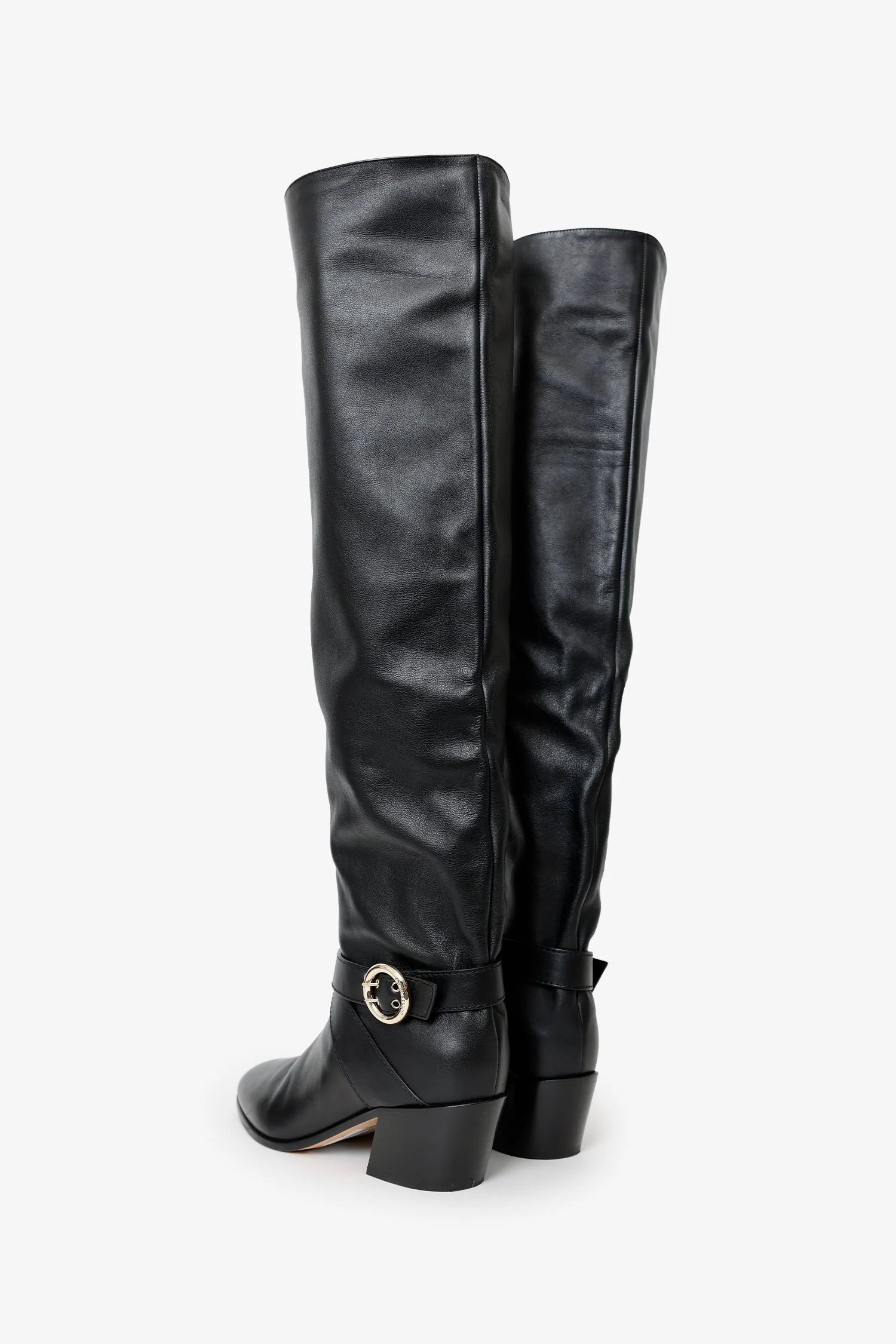 Jimmy Choo Black Leather Boots Size 40 - Image 4