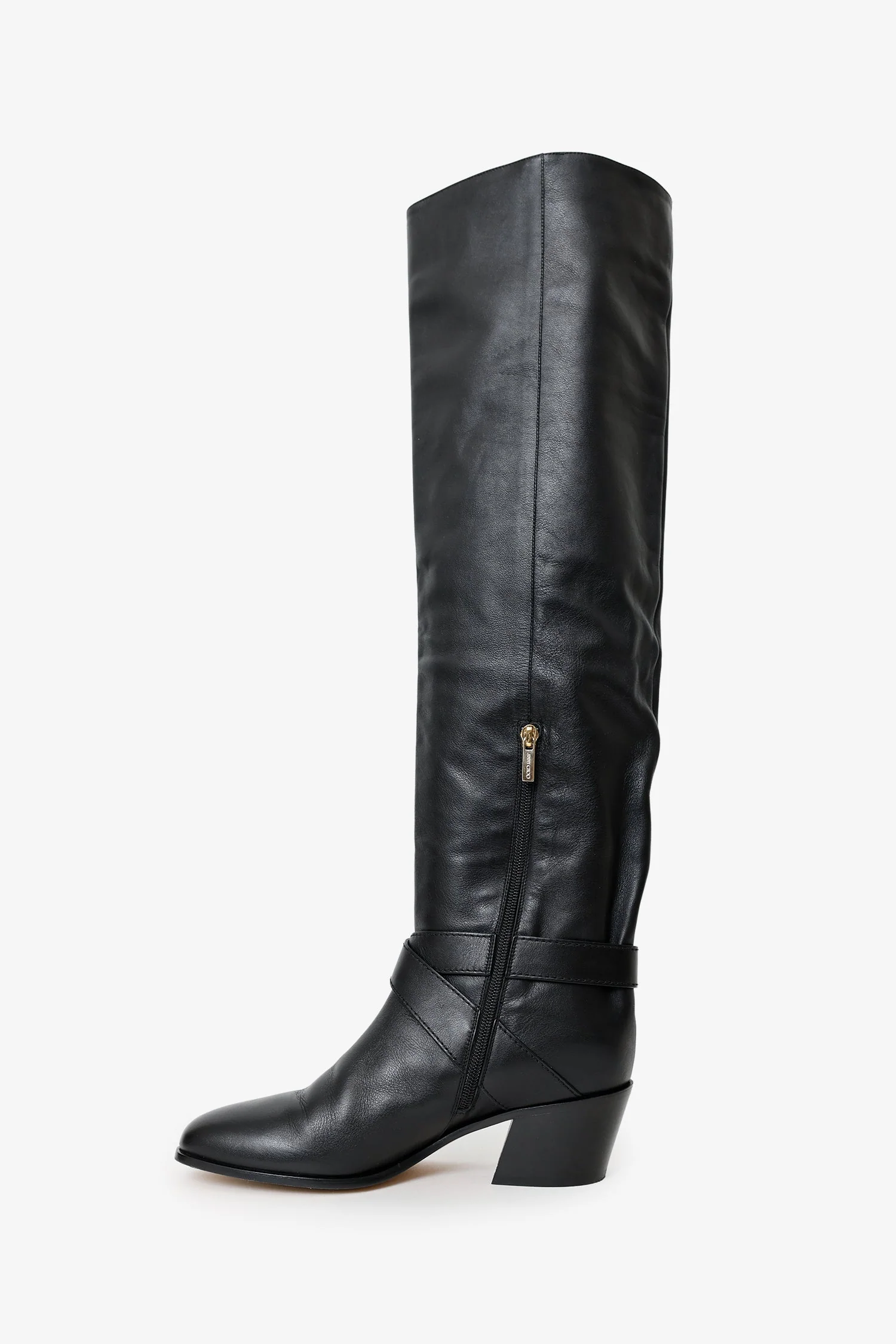 Jimmy Choo Black Leather Boots Size 40 - Image 5