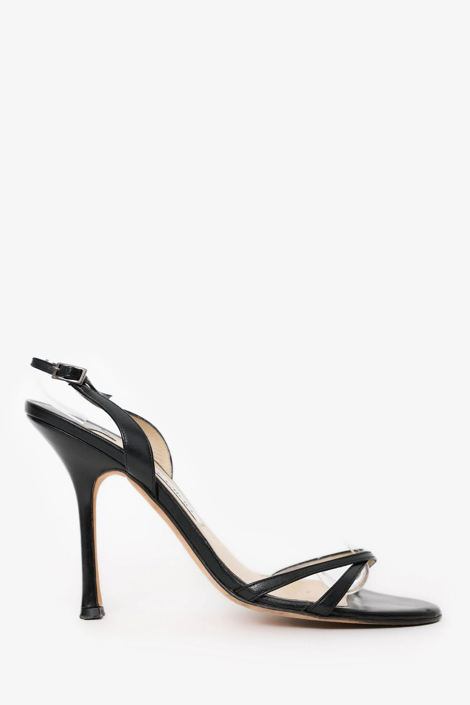 Jimmy Choo Black Leather Sling Back Heels Size 39