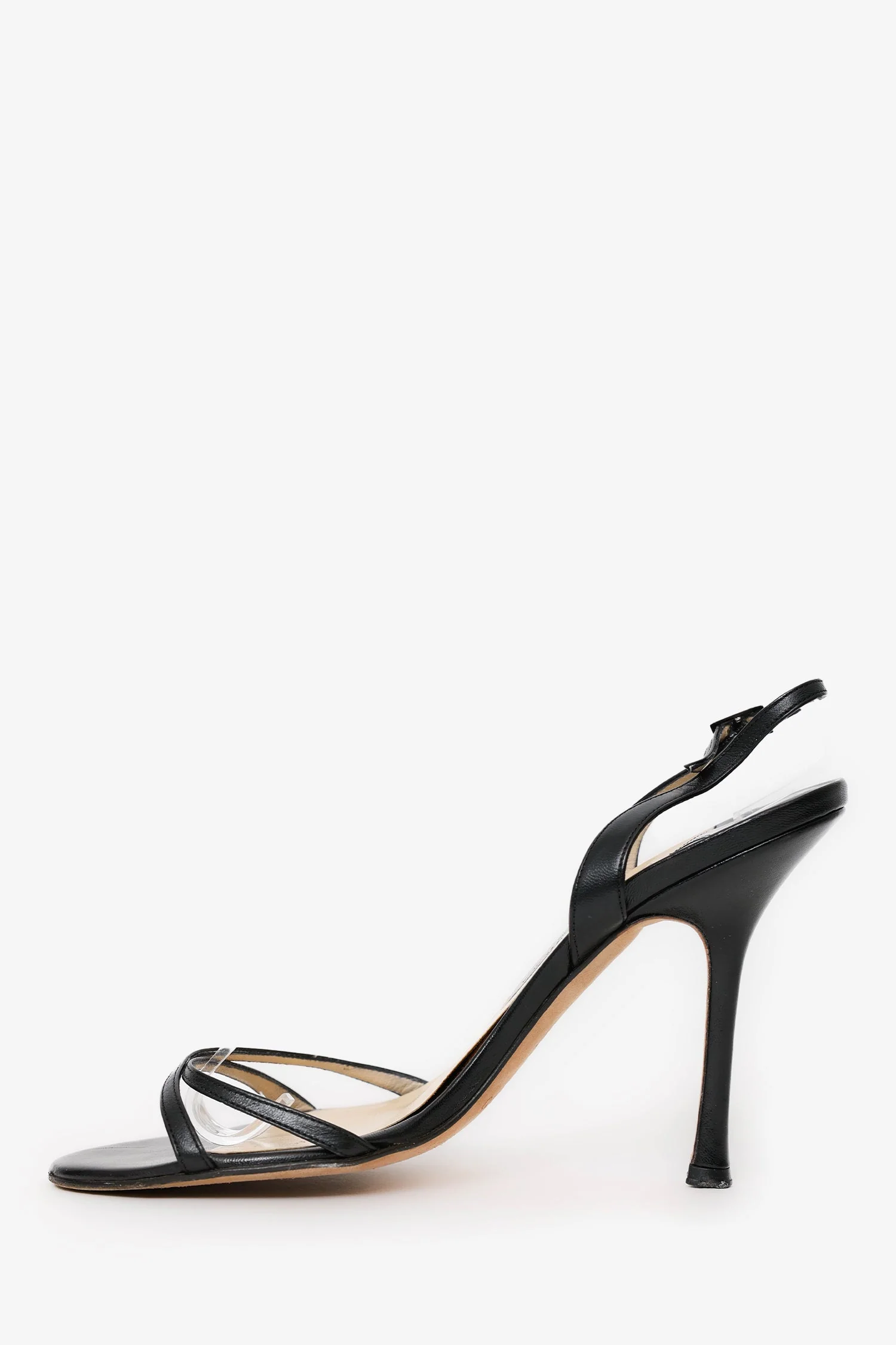 Jimmy Choo Black Leather Sling Back Heels Size 39 - Image 4