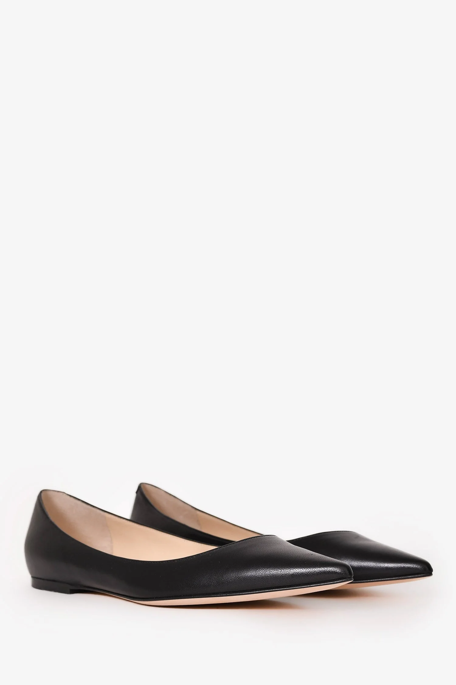 Jimmy Choo Black Nappa Leather Pointed Toe Flats Size 38.5 - Image 2